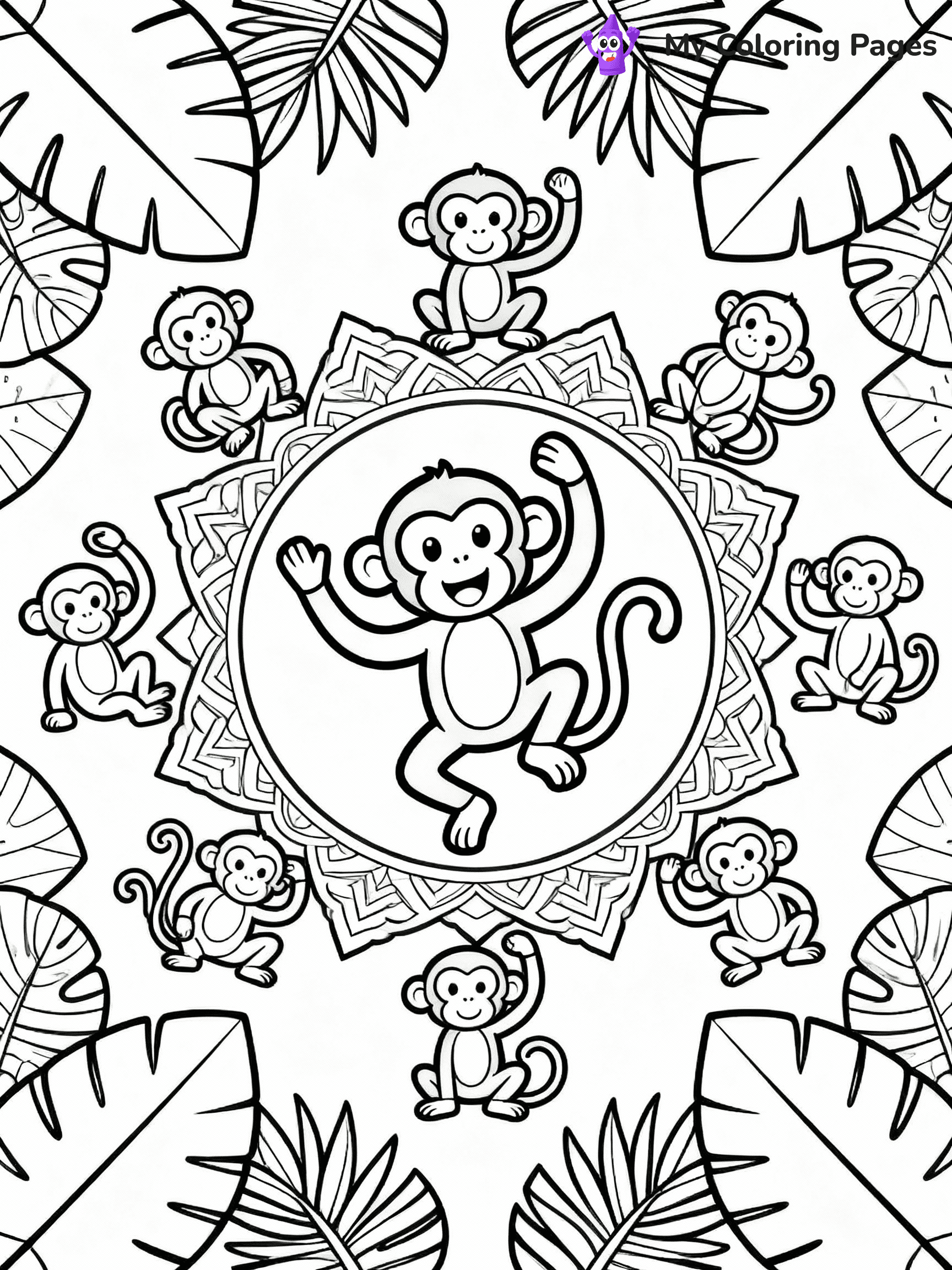 Monkey Coloring Pages - 15