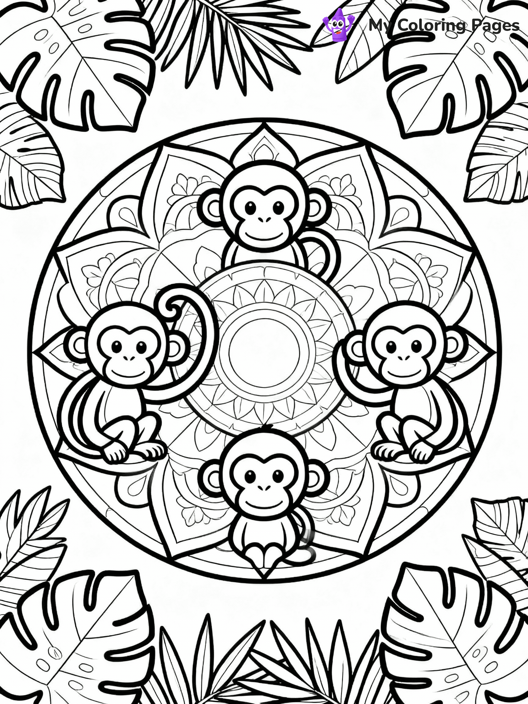 Monkey Coloring Pages - 14