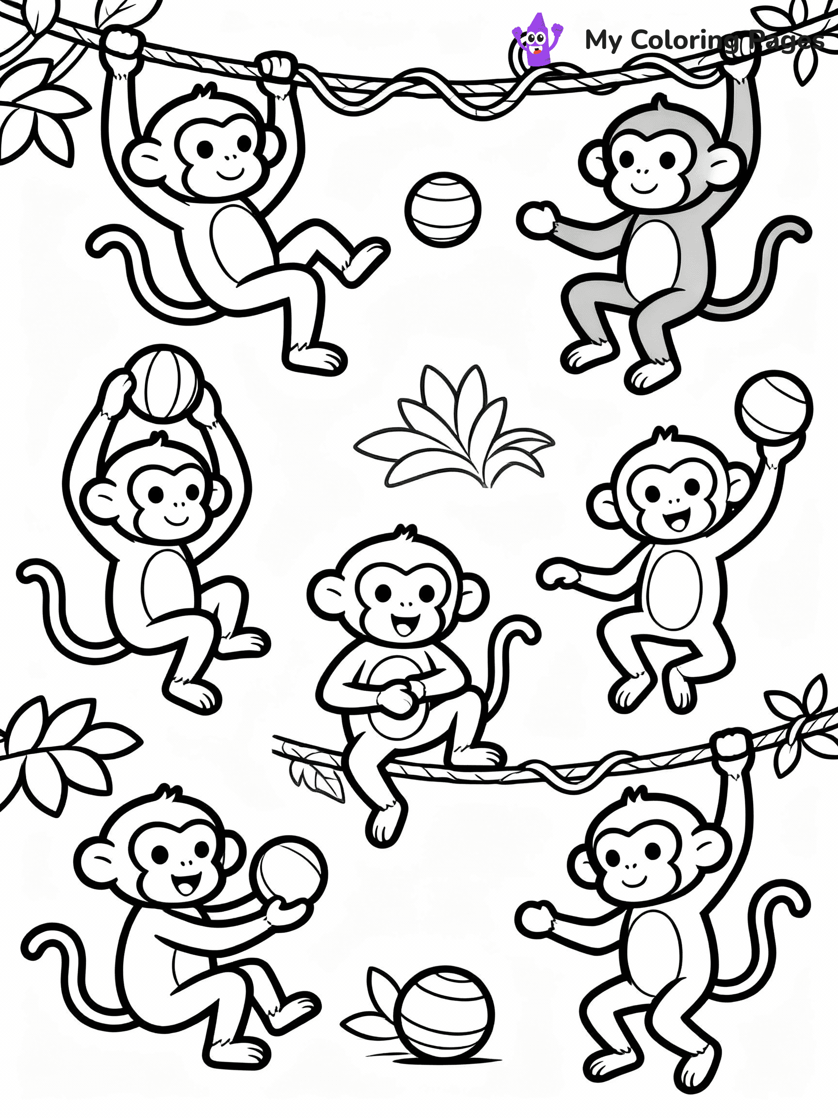 Monkey Coloring Pages - 12