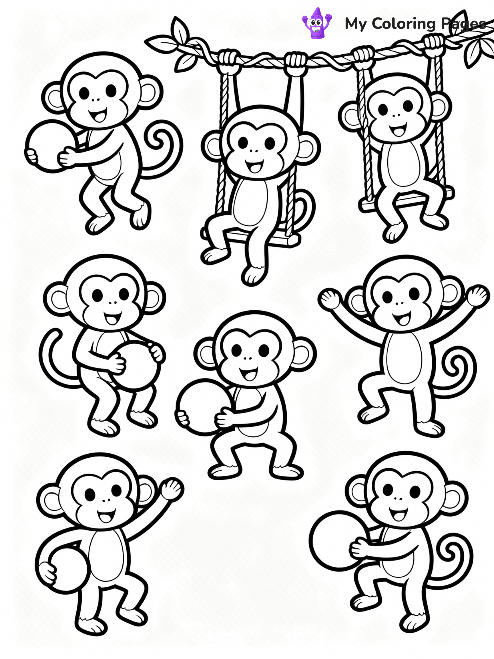 Monkey Coloring Pages - 11