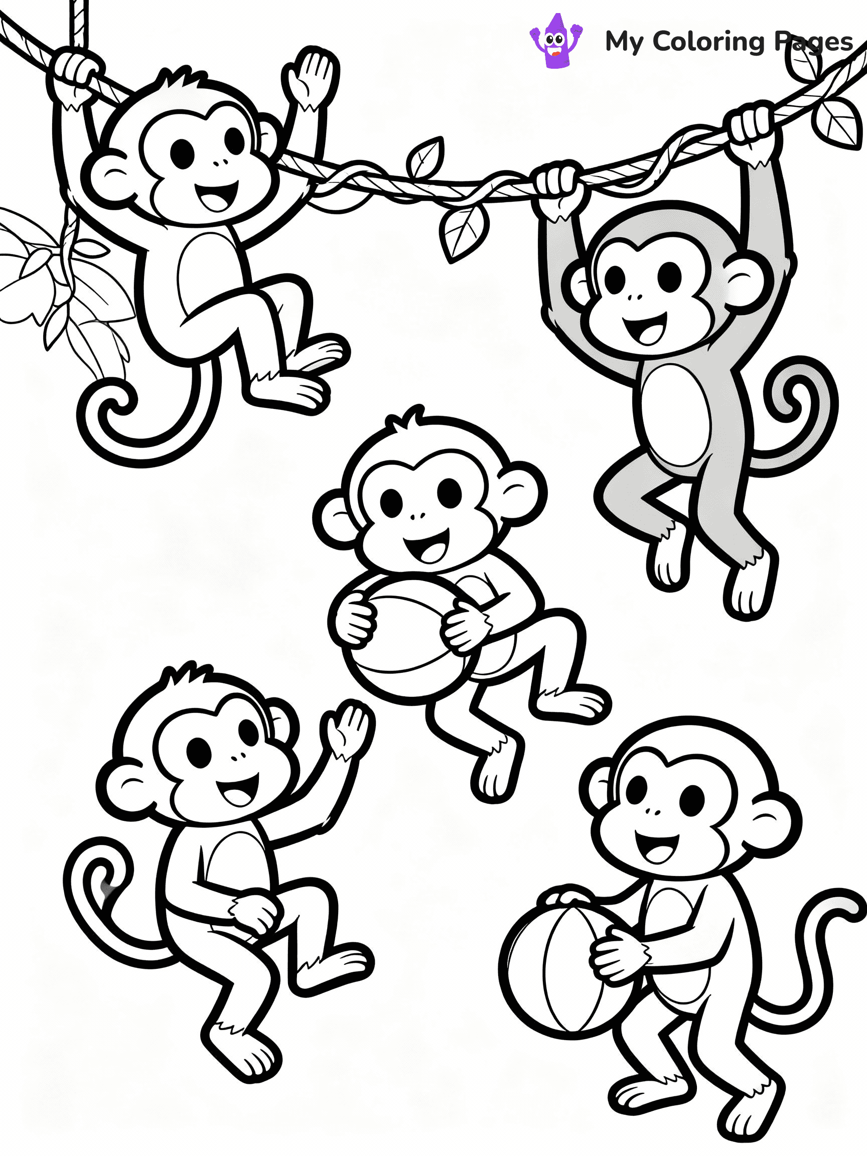 Monkey Coloring Pages - 10