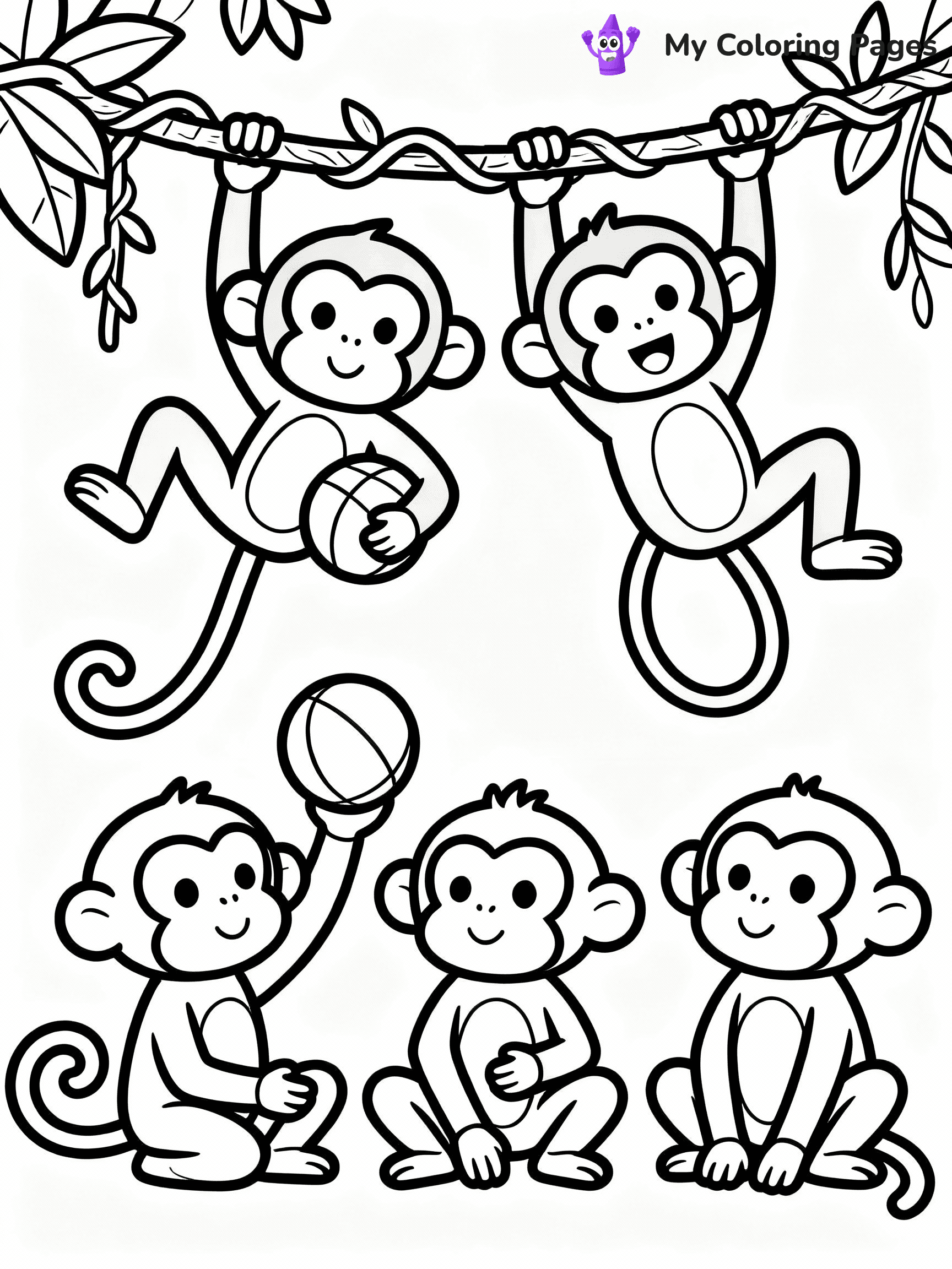 Monkey Coloring Pages - 9