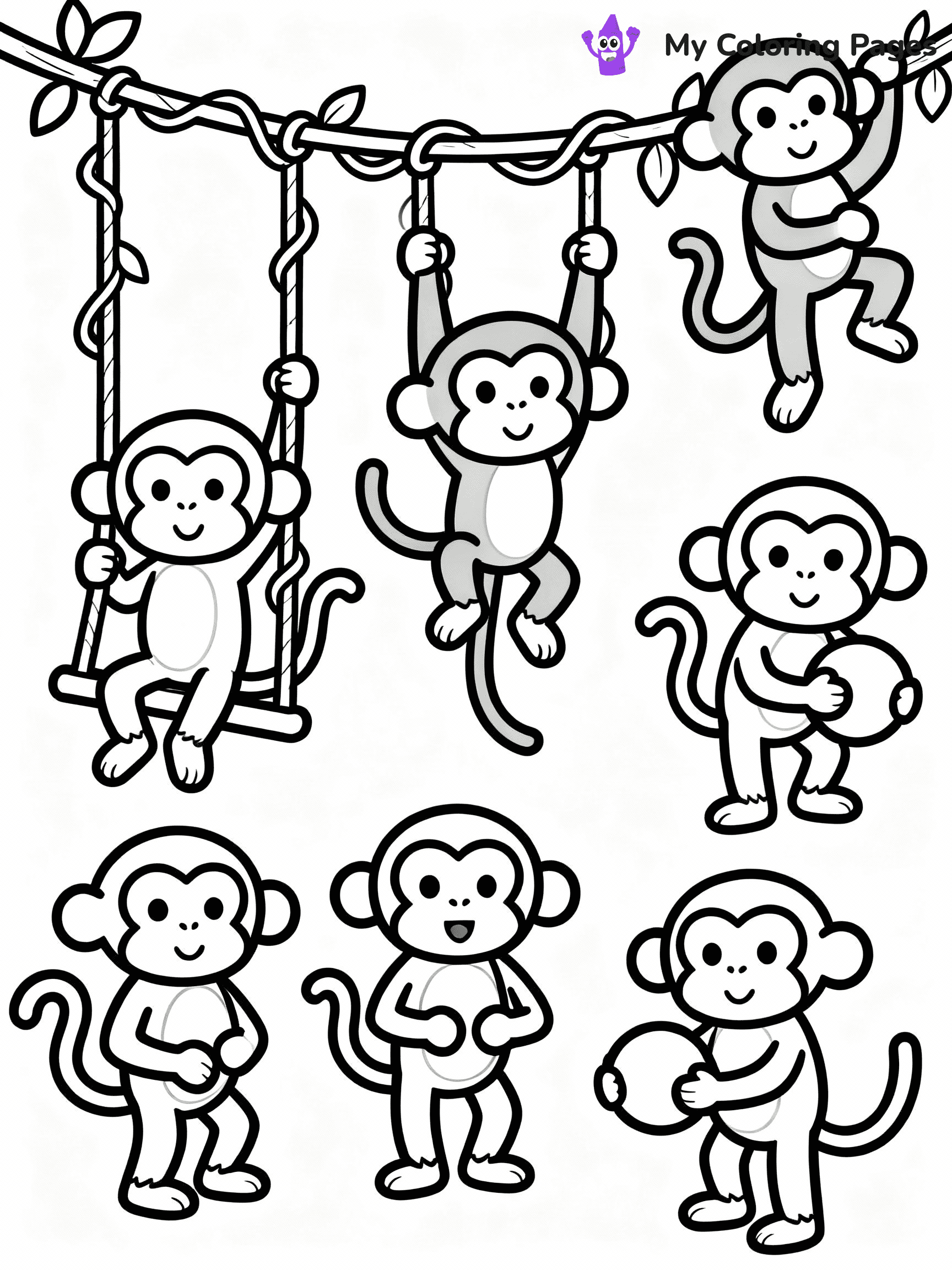 Monkey Coloring Pages - 8