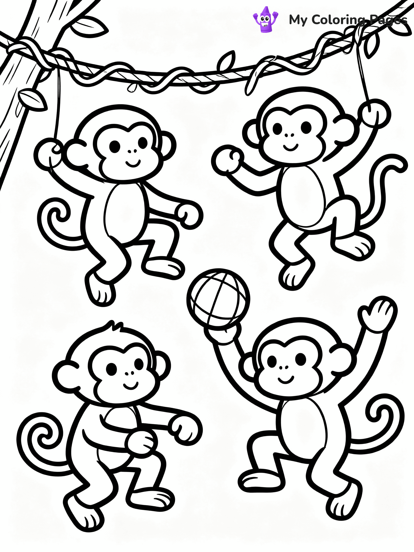 Monkey Coloring Pages - 7