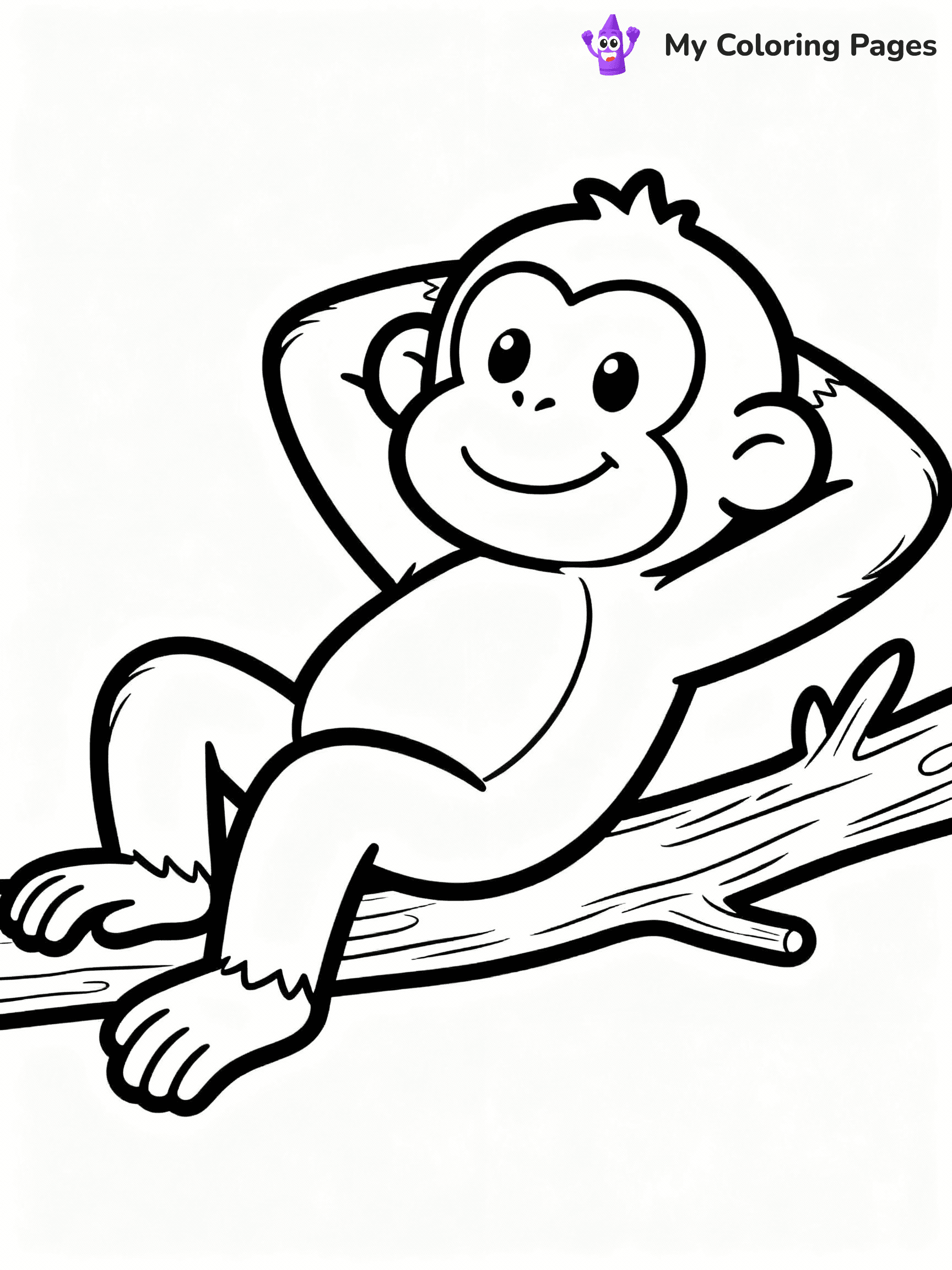 Monkey Coloring Pages - 4