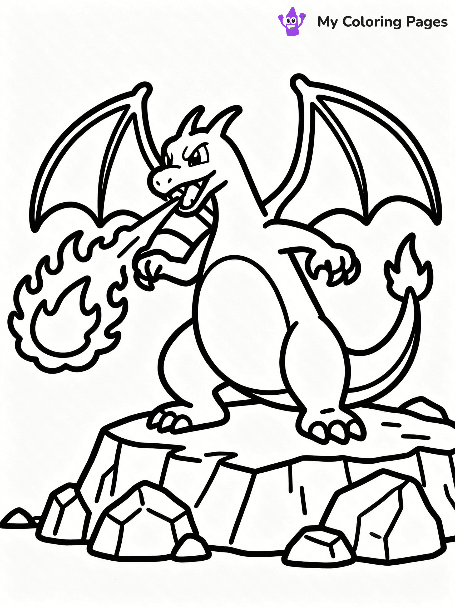 ⚠️ CRITICAL REQUIREMENT - ABSOLUTE BLACK AND WHITE ONLY ⚠️
This MUST be a BLACK AND WHITE line drawing ONLY. NO COLORS whatsoever.
- ONLY pure black lines (#000000) on pure white background (#FFFFFF)
- ABSOLUTELY NO colors, NO shading, NO gradients, NO grayscale
- If there are ANY colors in the output, the image is REJECTED
- This is a COLORING PAGE - meant to be COLORED IN by children
- The output must be UNCOLORED line art ready for coloring
⚠️ SUBJECT TO DRAW: Charizard from Pokémon in classic Pokémon style, breathing fire, rocky terrain below, fierce pose
(REMEMBER: Output must be BLACK AND WHITE line art only, NOT colored!)
# COLORING PAGE: BLACK OUTLINES ONLY - WHITE BACKGROUND MANDATORY
Create a **coloring book page** using EXACTLY two values: black lines, white space.
## NON-NEGOTIABLE BINARY RULES
- **ONLY #000000 (black) and #FFFFFF (white)** - NO other values exist
- **EVERY PIXEL = BLACK OR WHITE** - no gray/shading/antialiasing
- **WHITE BACKGROUND MANDATORY** - entire canvas stays white
- **ALL SHAPES HOLLOW** - everything is empty outlines waiting to be colored
- **FORBIDDEN:** fills, shading, gradients, patterns, textures, colors
- **NO SOLID REGIONS** - if it's not a thin line, it's wrong
## Universal Line Standards
- Black outlines ONLY - thin, uniform weight
- Every shape completely empty inside
- Closed contours suitable for coloring
- Simple flat illustration - zero depth/3D/realism
- **Style:** Whimsical Doodle Art Alley - rounded, friendly outlines (unless specified)
## Everything = Outline Only
- Characters/animals: hollow shapes
- Objects/clothing: empty contours
- Backgrounds/scenery: line work only
- Natural elements: outlined forms
- Dark/night areas: don't exist (use outlined symbols)
- Textures/patterns: convert to simple lines
## The Test
Can a child color EVERY white space with crayons? If any area is pre-filled/shaded/gray or colored in, it FAILS. Every shape must be waiting to receive color.
**FINAL OUTPUT**: Binary coloring page. Black lines define shapes. White spaces ready for coloring. Nothing else exists. No exceptions. Print-ready.
⚠️ FINAL REMINDER: Draw the subject "Charizard from Pokémon in classic Pokémon style, breathing fire, rocky terrain below, fierce pose" as BLACK AND WHITE line art. Zero colors in output.