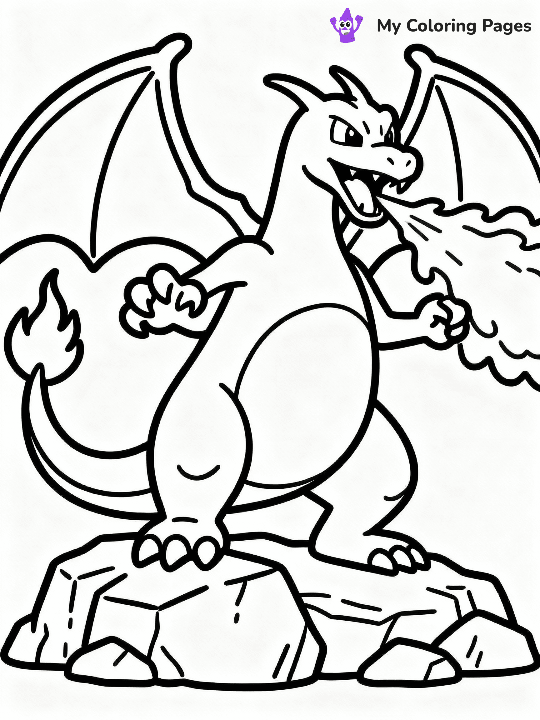 ⚠️ CRITICAL REQUIREMENT - ABSOLUTE BLACK AND WHITE ONLY ⚠️
This MUST be a BLACK AND WHITE line drawing ONLY. NO COLORS whatsoever.
- ONLY pure black lines (#000000) on pure white background (#FFFFFF)
- ABSOLUTELY NO colors, NO shading, NO gradients, NO grayscale
- If there are ANY colors in the output, the image is REJECTED
- This is a COLORING PAGE - meant to be COLORED IN by children
- The output must be UNCOLORED line art ready for coloring
⚠️ SUBJECT TO DRAW: Charizard from Pokémon in classic Pokémon style, breathing fire, rocky terrain below, fierce pose
(REMEMBER: Output must be BLACK AND WHITE line art only, NOT colored!)
# COLORING PAGE: BLACK OUTLINES ONLY - WHITE BACKGROUND MANDATORY
Create a **coloring book page** using EXACTLY two values: black lines, white space.
## NON-NEGOTIABLE BINARY RULES
- **ONLY #000000 (black) and #FFFFFF (white)** - NO other values exist
- **EVERY PIXEL = BLACK OR WHITE** - no gray/shading/antialiasing
- **WHITE BACKGROUND MANDATORY** - entire canvas stays white
- **ALL SHAPES HOLLOW** - everything is empty outlines waiting to be colored
- **FORBIDDEN:** fills, shading, gradients, patterns, textures, colors
- **NO SOLID REGIONS** - if it's not a thin line, it's wrong
## Universal Line Standards
- Black outlines ONLY - thin, uniform weight
- Every shape completely empty inside
- Closed contours suitable for coloring
- Simple flat illustration - zero depth/3D/realism
- **Style:** Whimsical Doodle Art Alley - rounded, friendly outlines (unless specified)
## Everything = Outline Only
- Characters/animals: hollow shapes
- Objects/clothing: empty contours
- Backgrounds/scenery: line work only
- Natural elements: outlined forms
- Dark/night areas: don't exist (use outlined symbols)
- Textures/patterns: convert to simple lines
## The Test
Can a child color EVERY white space with crayons? If any area is pre-filled/shaded/gray or colored in, it FAILS. Every shape must be waiting to receive color.
**FINAL OUTPUT**: Binary coloring page. Black lines define shapes. White spaces ready for coloring. Nothing else exists. No exceptions. Print-ready.
⚠️ FINAL REMINDER: Draw the subject "Charizard from Pokémon in classic Pokémon style, breathing fire, rocky terrain below, fierce pose" as BLACK AND WHITE line art. Zero colors in output.