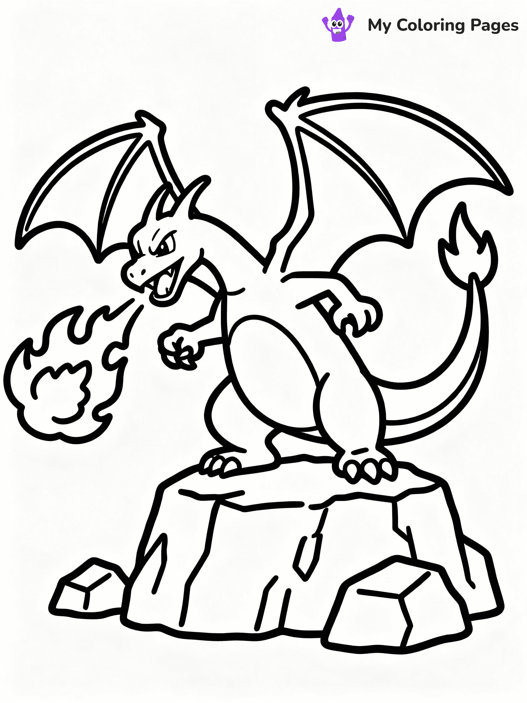 ⚠️ CRITICAL REQUIREMENT - ABSOLUTE BLACK AND WHITE ONLY ⚠️
This MUST be a BLACK AND WHITE line drawing ONLY. NO COLORS whatsoever.
- ONLY pure black lines (#000000) on pure white background (#FFFFFF)
- ABSOLUTELY NO colors, NO shading, NO gradients, NO grayscale
- If there are ANY colors in the output, the image is REJECTED
- This is a COLORING PAGE - meant to be COLORED IN by children
- The output must be UNCOLORED line art ready for coloring
⚠️ SUBJECT TO DRAW: Charizard from Pokémon in classic Pokémon style, breathing fire, rocky terrain below, fierce pose
(REMEMBER: Output must be BLACK AND WHITE line art only, NOT colored!)
# COLORING PAGE: BLACK OUTLINES ONLY - WHITE BACKGROUND MANDATORY
Create a **coloring book page** using EXACTLY two values: black lines, white space.
## NON-NEGOTIABLE BINARY RULES
- **ONLY #000000 (black) and #FFFFFF (white)** - NO other values exist
- **EVERY PIXEL = BLACK OR WHITE** - no gray/shading/antialiasing
- **WHITE BACKGROUND MANDATORY** - entire canvas stays white
- **ALL SHAPES HOLLOW** - everything is empty outlines waiting to be colored
- **FORBIDDEN:** fills, shading, gradients, patterns, textures, colors
- **NO SOLID REGIONS** - if it's not a thin line, it's wrong
## Universal Line Standards
- Black outlines ONLY - thin, uniform weight
- Every shape completely empty inside
- Closed contours suitable for coloring
- Simple flat illustration - zero depth/3D/realism
- **Style:** Whimsical Doodle Art Alley - rounded, friendly outlines (unless specified)
## Everything = Outline Only
- Characters/animals: hollow shapes
- Objects/clothing: empty contours
- Backgrounds/scenery: line work only
- Natural elements: outlined forms
- Dark/night areas: don't exist (use outlined symbols)
- Textures/patterns: convert to simple lines
## The Test
Can a child color EVERY white space with crayons? If any area is pre-filled/shaded/gray or colored in, it FAILS. Every shape must be waiting to receive color.
**FINAL OUTPUT**: Binary coloring page. Black lines define shapes. White spaces ready for coloring. Nothing else exists. No exceptions. Print-ready.
⚠️ FINAL REMINDER: Draw the subject "Charizard from Pokémon in classic Pokémon style, breathing fire, rocky terrain below, fierce pose" as BLACK AND WHITE line art. Zero colors in output.