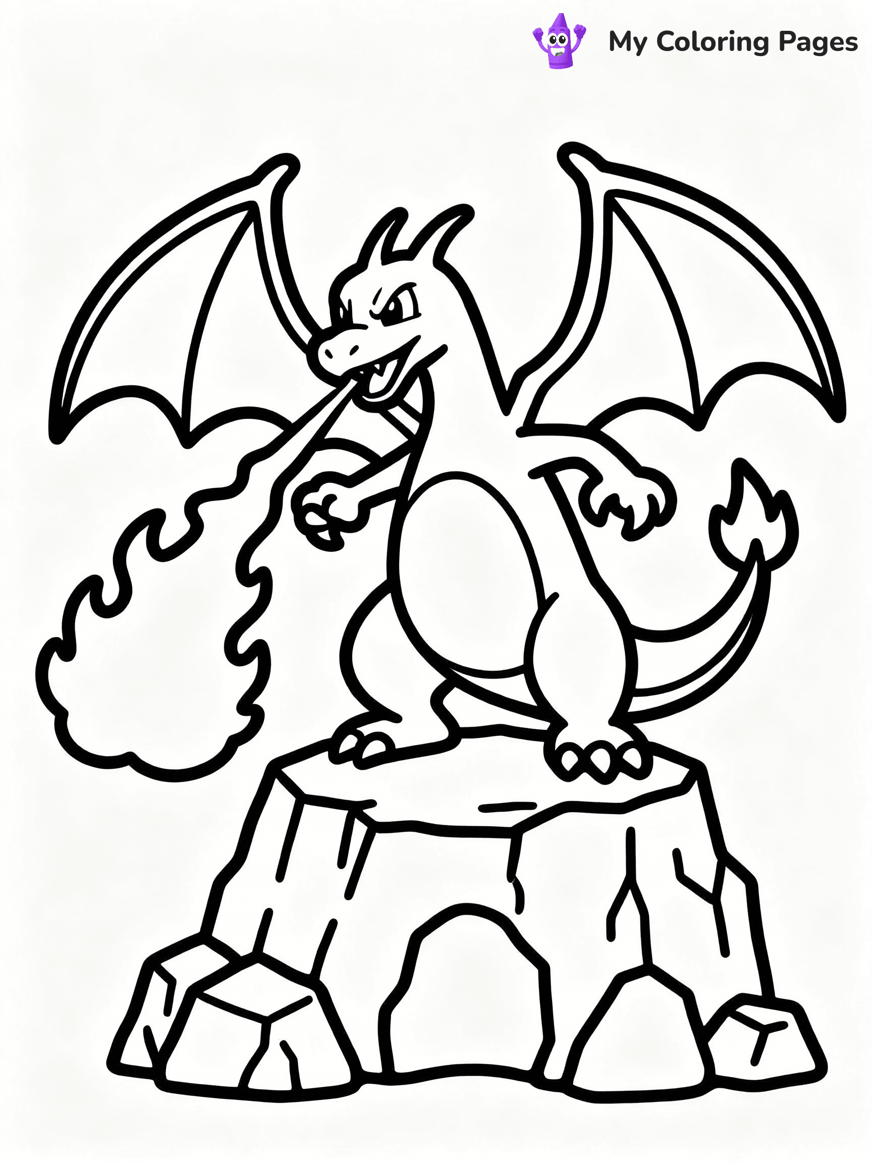 ⚠️ CRITICAL REQUIREMENT - ABSOLUTE BLACK AND WHITE ONLY ⚠️
This MUST be a BLACK AND WHITE line drawing ONLY. NO COLORS whatsoever.
- ONLY pure black lines (#000000) on pure white background (#FFFFFF)
- ABSOLUTELY NO colors, NO shading, NO gradients, NO grayscale
- If there are ANY colors in the output, the image is REJECTED
- This is a COLORING PAGE - meant to be COLORED IN by children
- The output must be UNCOLORED line art ready for coloring
⚠️ SUBJECT TO DRAW: Charizard from Pokémon in classic Pokémon style, breathing fire, rocky terrain below, fierce pose
(REMEMBER: Output must be BLACK AND WHITE line art only, NOT colored!)
# COLORING PAGE: BLACK OUTLINES ONLY - WHITE BACKGROUND MANDATORY
Create a **coloring book page** using EXACTLY two values: black lines, white space.
## NON-NEGOTIABLE BINARY RULES
- **ONLY #000000 (black) and #FFFFFF (white)** - NO other values exist
- **EVERY PIXEL = BLACK OR WHITE** - no gray/shading/antialiasing
- **WHITE BACKGROUND MANDATORY** - entire canvas stays white
- **ALL SHAPES HOLLOW** - everything is empty outlines waiting to be colored
- **FORBIDDEN:** fills, shading, gradients, patterns, textures, colors
- **NO SOLID REGIONS** - if it's not a thin line, it's wrong
## Universal Line Standards
- Black outlines ONLY - thin, uniform weight
- Every shape completely empty inside
- Closed contours suitable for coloring
- Simple flat illustration - zero depth/3D/realism
- **Style:** Whimsical Doodle Art Alley - rounded, friendly outlines (unless specified)
## Everything = Outline Only
- Characters/animals: hollow shapes
- Objects/clothing: empty contours
- Backgrounds/scenery: line work only
- Natural elements: outlined forms
- Dark/night areas: don't exist (use outlined symbols)
- Textures/patterns: convert to simple lines
## The Test
Can a child color EVERY white space with crayons? If any area is pre-filled/shaded/gray or colored in, it FAILS. Every shape must be waiting to receive color.
**FINAL OUTPUT**: Binary coloring page. Black lines define shapes. White spaces ready for coloring. Nothing else exists. No exceptions. Print-ready.
⚠️ FINAL REMINDER: Draw the subject "Charizard from Pokémon in classic Pokémon style, breathing fire, rocky terrain below, fierce pose" as BLACK AND WHITE line art. Zero colors in output.