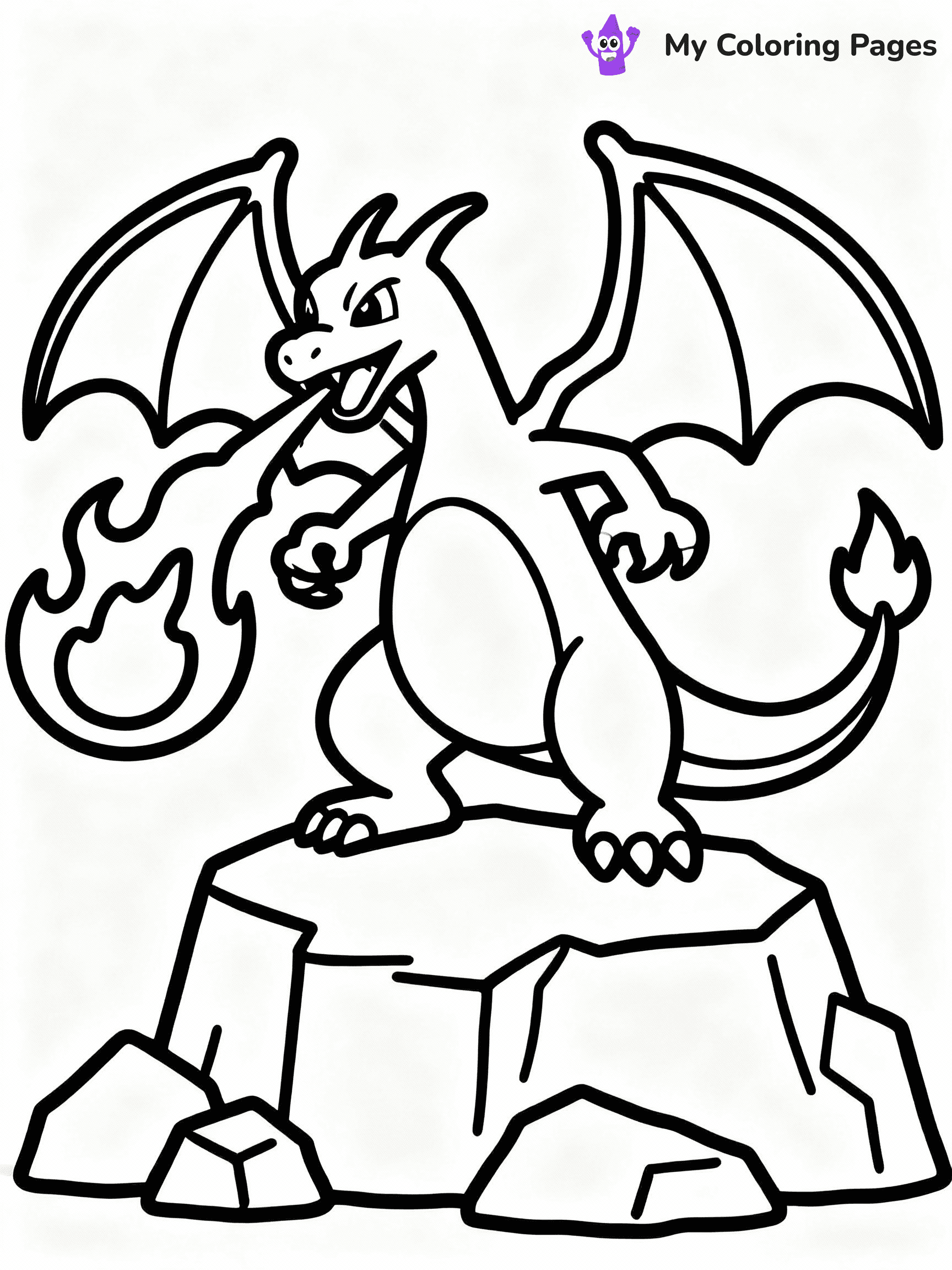 ⚠️ CRITICAL REQUIREMENT - ABSOLUTE BLACK AND WHITE ONLY ⚠️
This MUST be a BLACK AND WHITE line drawing ONLY. NO COLORS whatsoever.
- ONLY pure black lines (#000000) on pure white background (#FFFFFF)
- ABSOLUTELY NO colors, NO shading, NO gradients, NO grayscale
- If there are ANY colors in the output, the image is REJECTED
- This is a COLORING PAGE - meant to be COLORED IN by children
- The output must be UNCOLORED line art ready for coloring
⚠️ SUBJECT TO DRAW: Charizard from Pokémon in classic Pokémon style, breathing fire, rocky terrain below, fierce pose
(REMEMBER: Output must be BLACK AND WHITE line art only, NOT colored!)
# COLORING PAGE: BLACK OUTLINES ONLY - WHITE BACKGROUND MANDATORY
Create a **coloring book page** using EXACTLY two values: black lines, white space.
## NON-NEGOTIABLE BINARY RULES
- **ONLY #000000 (black) and #FFFFFF (white)** - NO other values exist
- **EVERY PIXEL = BLACK OR WHITE** - no gray/shading/antialiasing
- **WHITE BACKGROUND MANDATORY** - entire canvas stays white
- **ALL SHAPES HOLLOW** - everything is empty outlines waiting to be colored
- **FORBIDDEN:** fills, shading, gradients, patterns, textures, colors
- **NO SOLID REGIONS** - if it's not a thin line, it's wrong
## Universal Line Standards
- Black outlines ONLY - thin, uniform weight
- Every shape completely empty inside
- Closed contours suitable for coloring
- Simple flat illustration - zero depth/3D/realism
- **Style:** Whimsical Doodle Art Alley - rounded, friendly outlines (unless specified)
## Everything = Outline Only
- Characters/animals: hollow shapes
- Objects/clothing: empty contours
- Backgrounds/scenery: line work only
- Natural elements: outlined forms
- Dark/night areas: don't exist (use outlined symbols)
- Textures/patterns: convert to simple lines
## The Test
Can a child color EVERY white space with crayons? If any area is pre-filled/shaded/gray or colored in, it FAILS. Every shape must be waiting to receive color.
**FINAL OUTPUT**: Binary coloring page. Black lines define shapes. White spaces ready for coloring. Nothing else exists. No exceptions. Print-ready.
⚠️ FINAL REMINDER: Draw the subject "Charizard from Pokémon in classic Pokémon style, breathing fire, rocky terrain below, fierce pose" as BLACK AND WHITE line art. Zero colors in output.