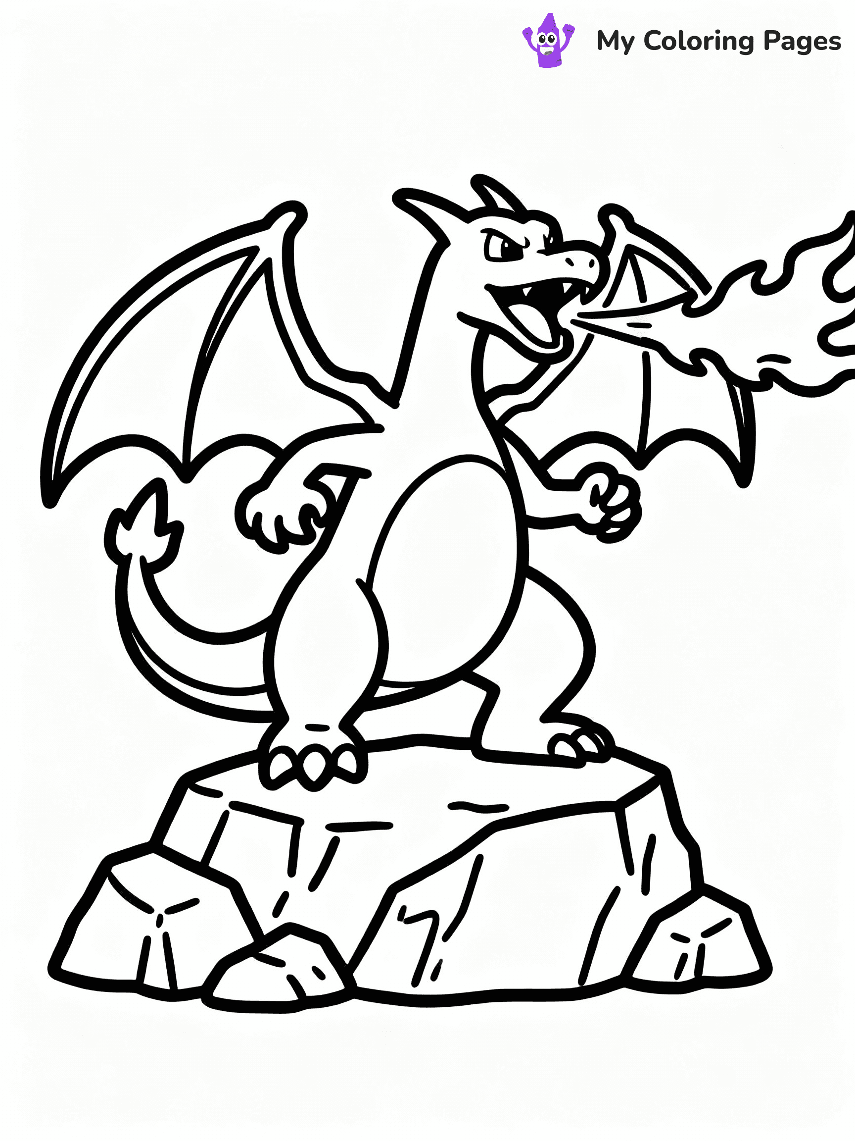 ⚠️ CRITICAL REQUIREMENT - ABSOLUTE BLACK AND WHITE ONLY ⚠️
This MUST be a BLACK AND WHITE line drawing ONLY. NO COLORS whatsoever.
- ONLY pure black lines (#000000) on pure white background (#FFFFFF)
- ABSOLUTELY NO colors, NO shading, NO gradients, NO grayscale
- If there are ANY colors in the output, the image is REJECTED
- This is a COLORING PAGE - meant to be COLORED IN by children
- The output must be UNCOLORED line art ready for coloring
⚠️ SUBJECT TO DRAW: Charizard from Pokémon in classic Pokémon style, breathing fire, rocky terrain below, fierce pose
(REMEMBER: Output must be BLACK AND WHITE line art only, NOT colored!)
# COLORING PAGE: BLACK OUTLINES ONLY - WHITE BACKGROUND MANDATORY
Create a **coloring book page** using EXACTLY two values: black lines, white space.
## NON-NEGOTIABLE BINARY RULES
- **ONLY #000000 (black) and #FFFFFF (white)** - NO other values exist
- **EVERY PIXEL = BLACK OR WHITE** - no gray/shading/antialiasing
- **WHITE BACKGROUND MANDATORY** - entire canvas stays white
- **ALL SHAPES HOLLOW** - everything is empty outlines waiting to be colored
- **FORBIDDEN:** fills, shading, gradients, patterns, textures, colors
- **NO SOLID REGIONS** - if it's not a thin line, it's wrong
## Universal Line Standards
- Black outlines ONLY - thin, uniform weight
- Every shape completely empty inside
- Closed contours suitable for coloring
- Simple flat illustration - zero depth/3D/realism
- **Style:** Whimsical Doodle Art Alley - rounded, friendly outlines (unless specified)
## Everything = Outline Only
- Characters/animals: hollow shapes
- Objects/clothing: empty contours
- Backgrounds/scenery: line work only
- Natural elements: outlined forms
- Dark/night areas: don't exist (use outlined symbols)
- Textures/patterns: convert to simple lines
## The Test
Can a child color EVERY white space with crayons? If any area is pre-filled/shaded/gray or colored in, it FAILS. Every shape must be waiting to receive color.
**FINAL OUTPUT**: Binary coloring page. Black lines define shapes. White spaces ready for coloring. Nothing else exists. No exceptions. Print-ready.
⚠️ FINAL REMINDER: Draw the subject "Charizard from Pokémon in classic Pokémon style, breathing fire, rocky terrain below, fierce pose" as BLACK AND WHITE line art. Zero colors in output.