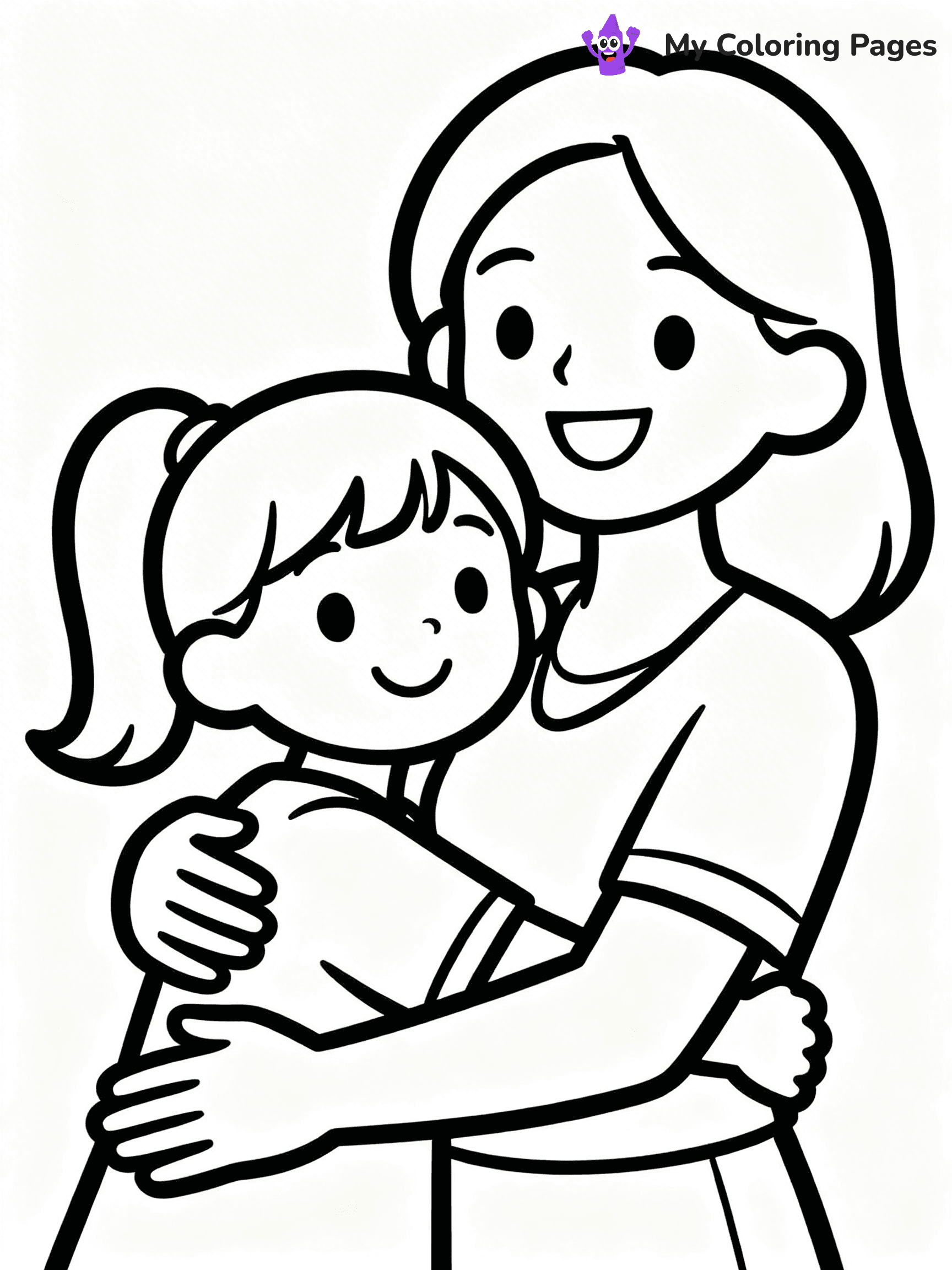 Mom And Daughter Coloring Pages - 38
