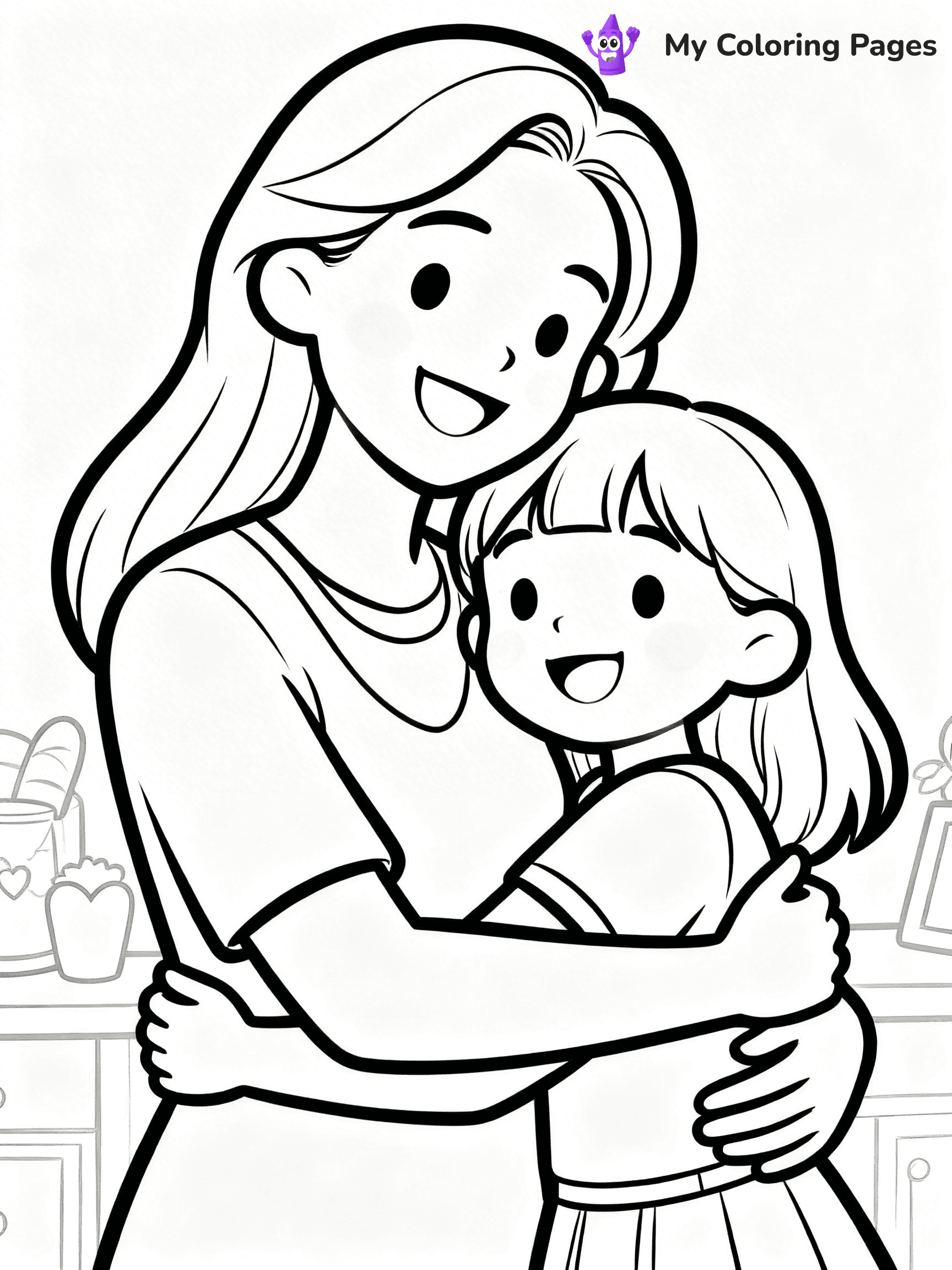 Mom And Daughter Coloring Pages - 37