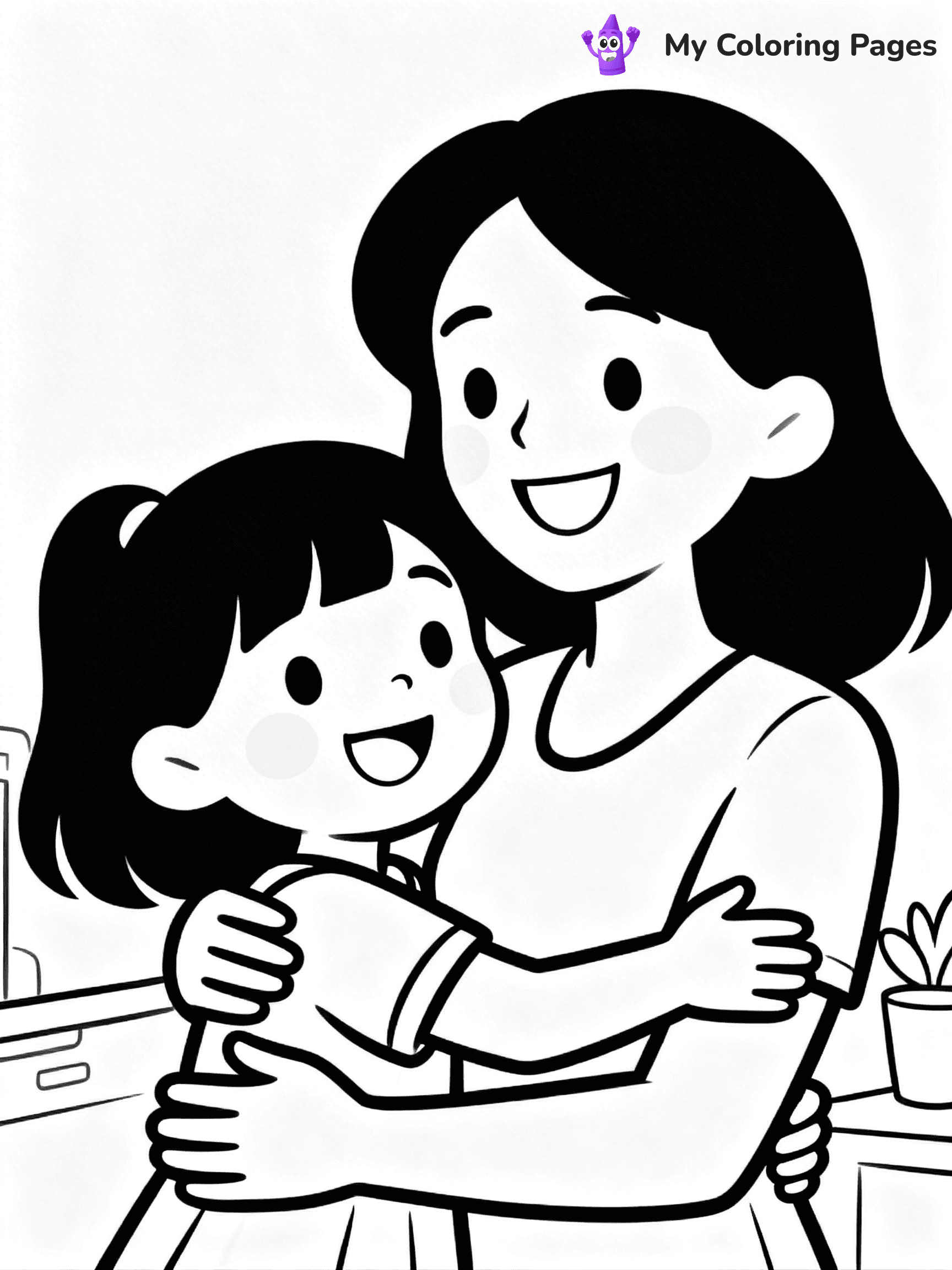 Mom And Daughter Coloring Pages - 36