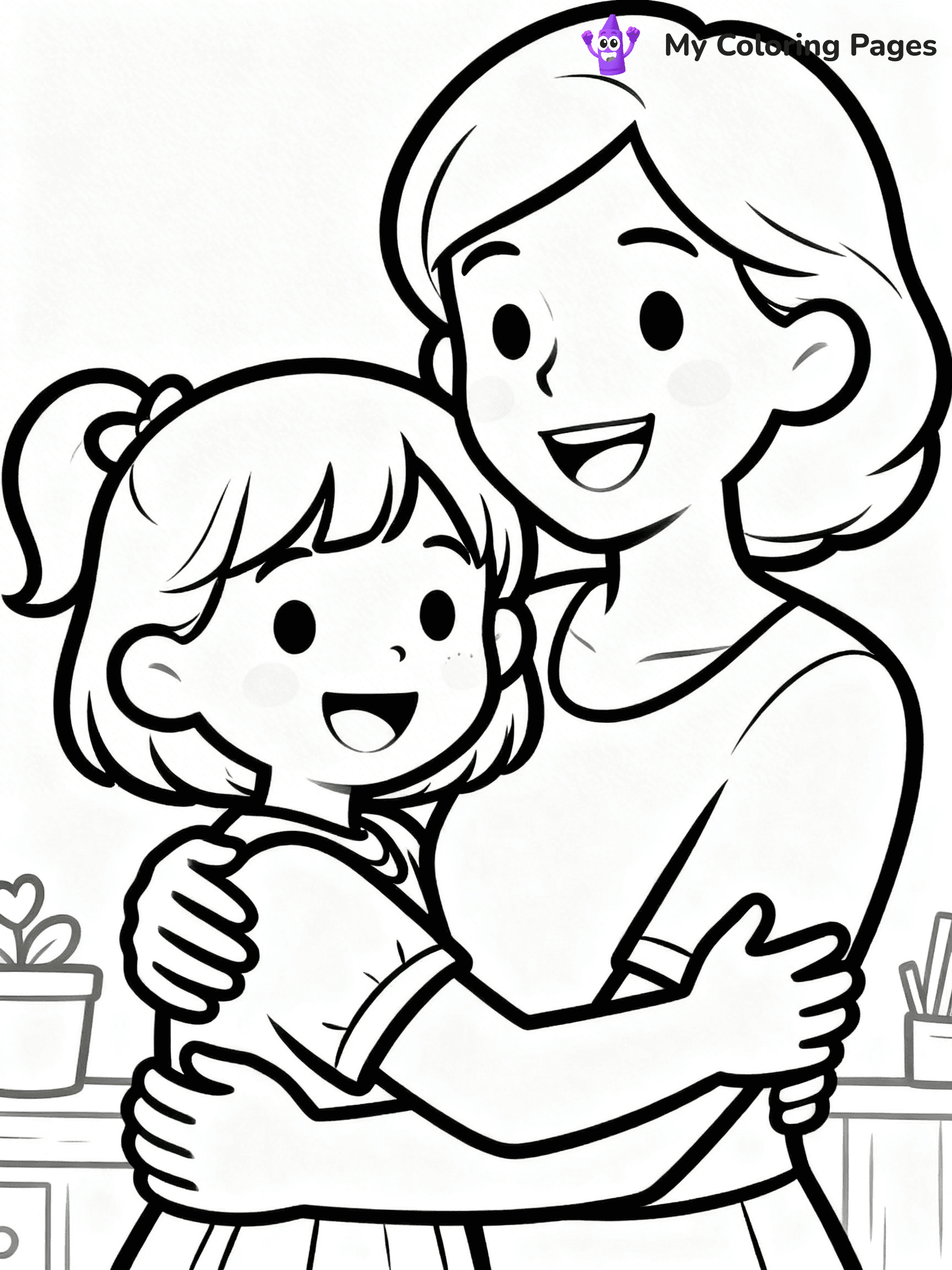 Mom And Daughter Coloring Pages - 35