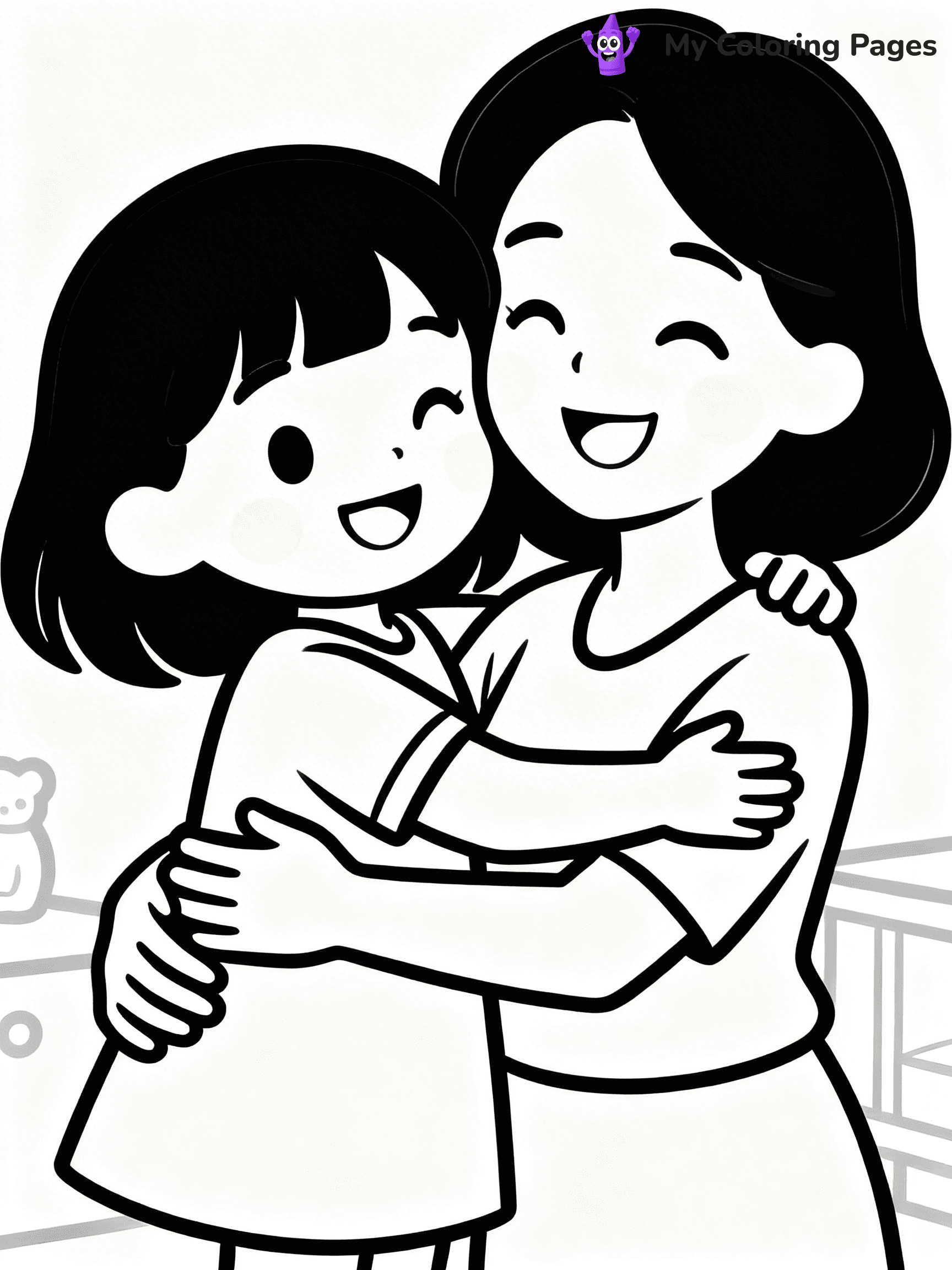 Mom And Daughter Coloring Pages - 34