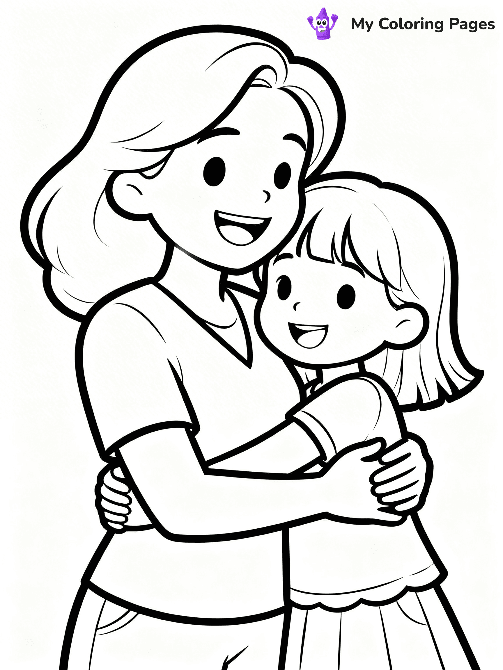 Mom And Daughter Coloring Pages - 33