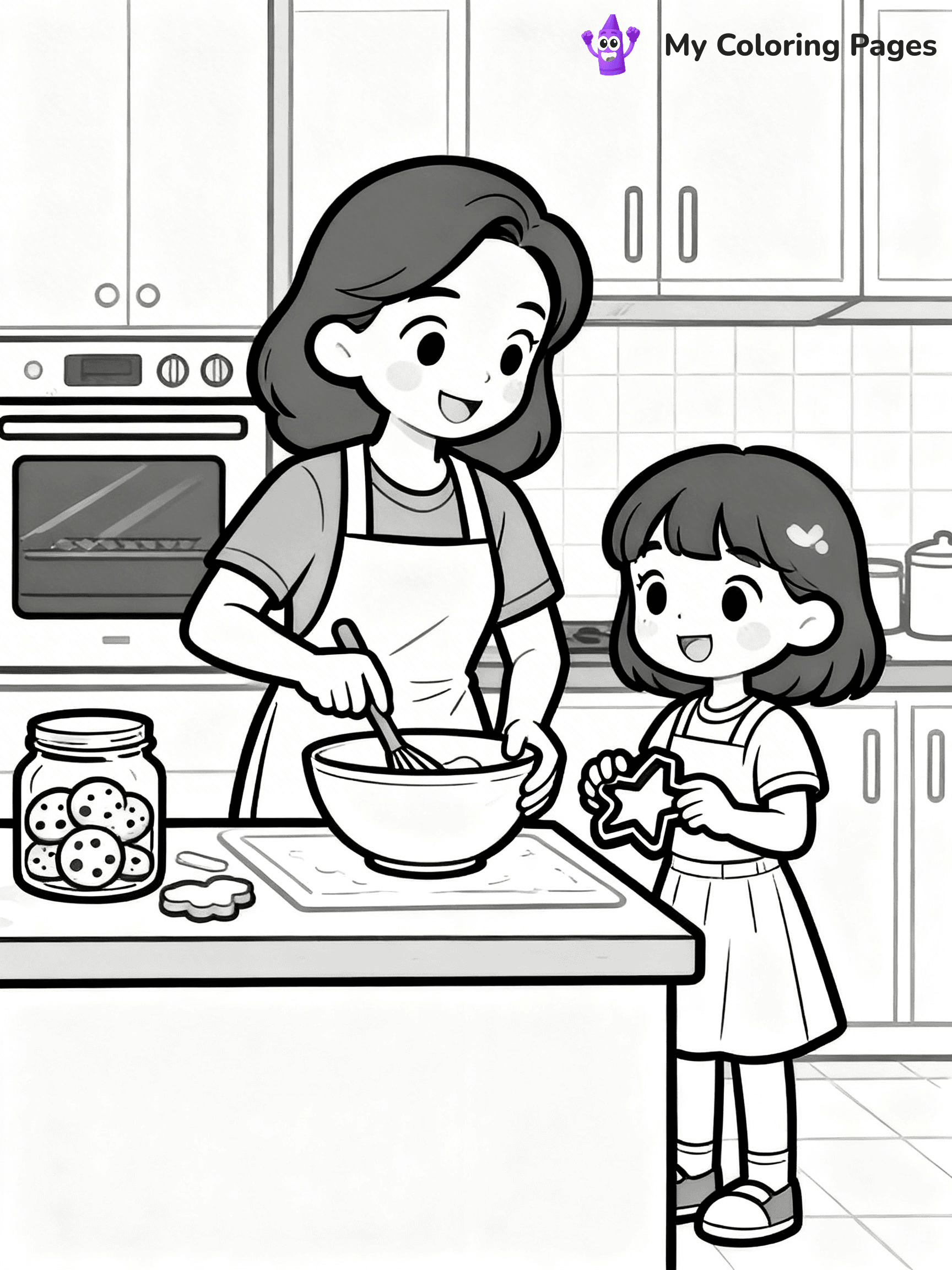 Mom And Daughter Coloring Pages - 31