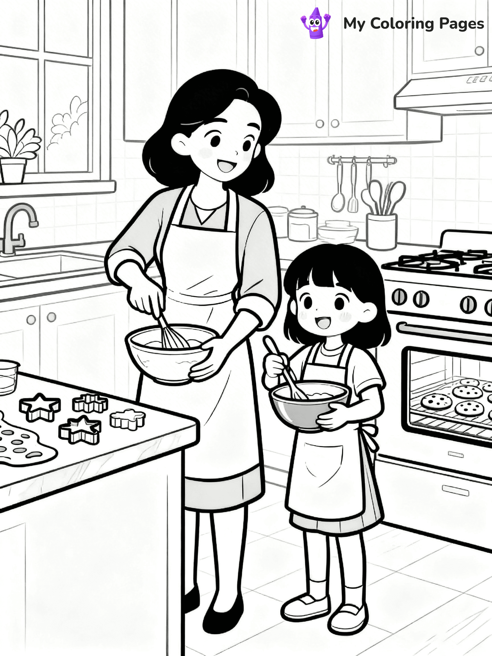 Mom And Daughter Coloring Pages - 30