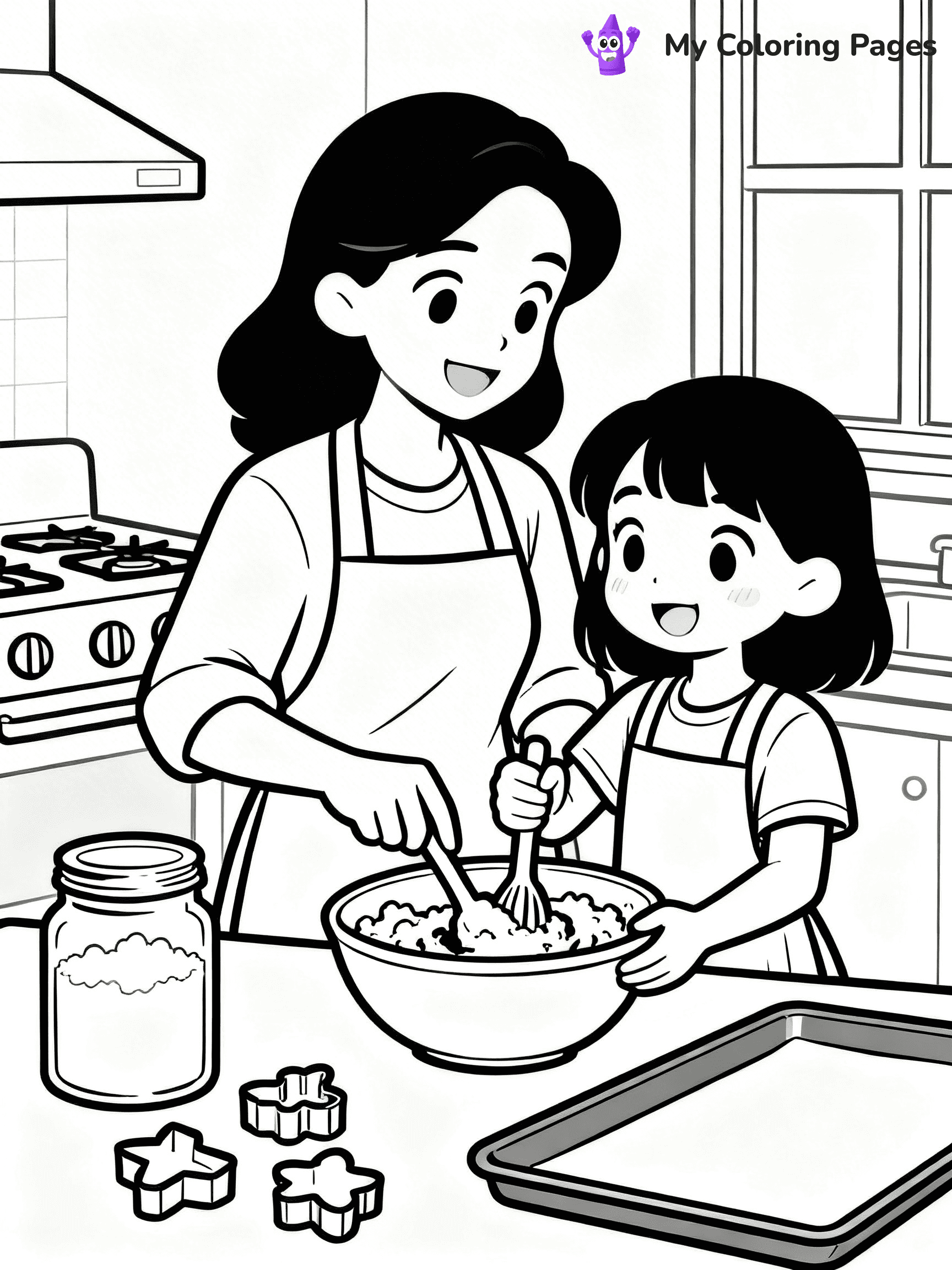Mom And Daughter Coloring Pages - 29