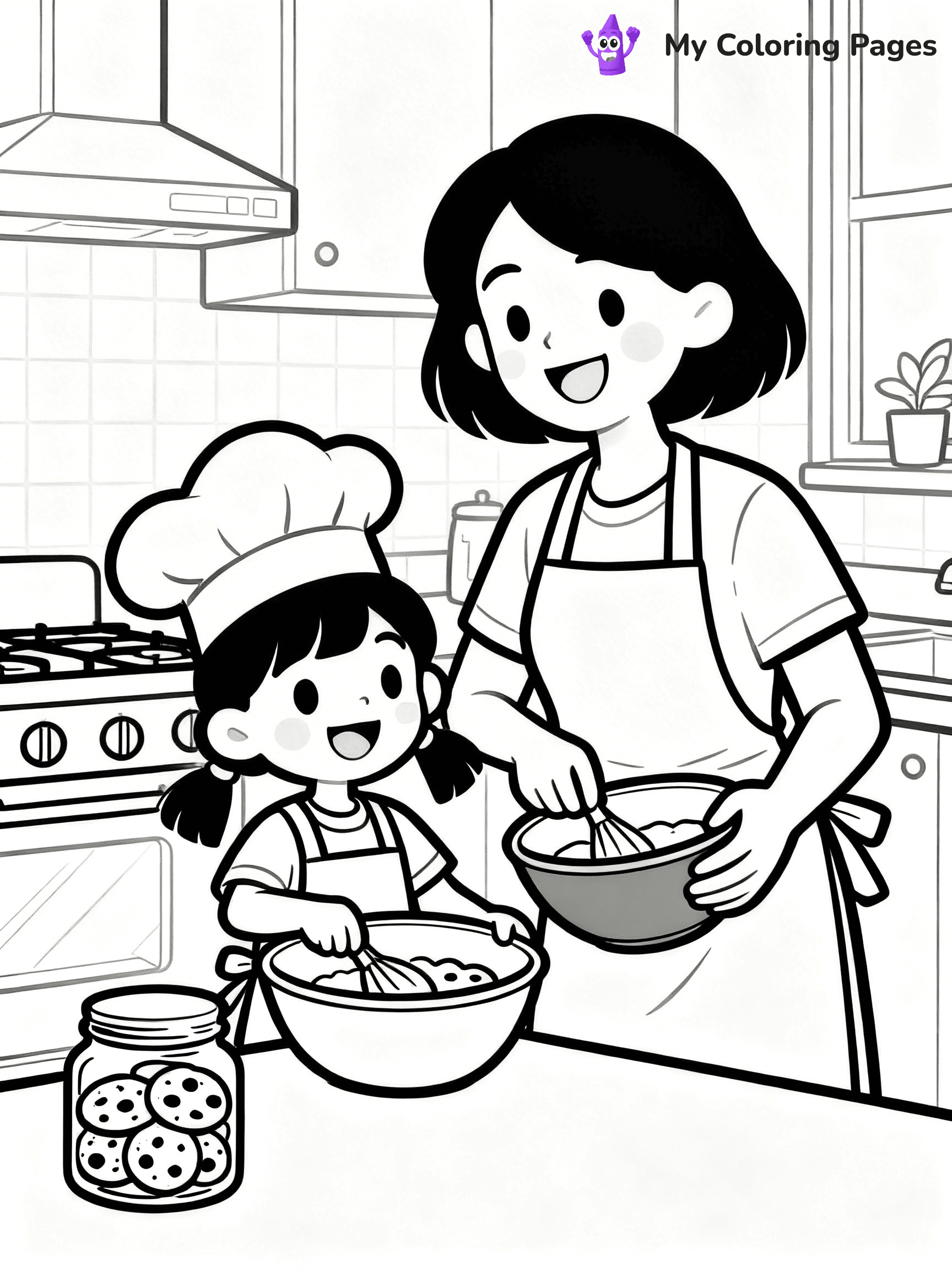 Mom And Daughter Coloring Pages - 28