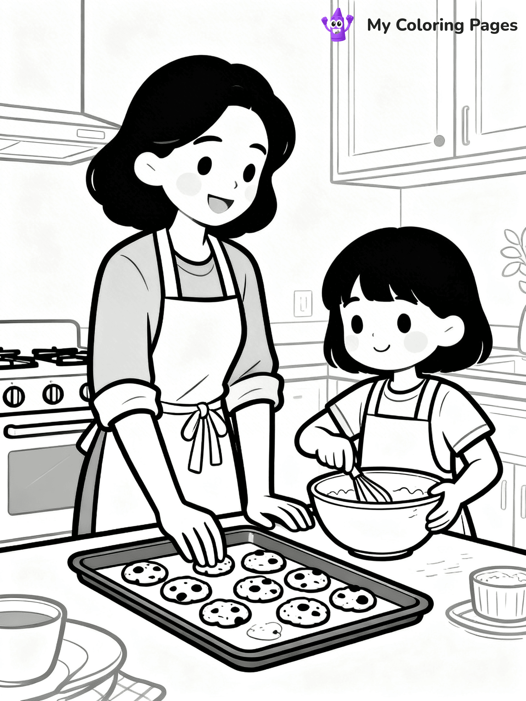 Mom And Daughter Coloring Pages - 27