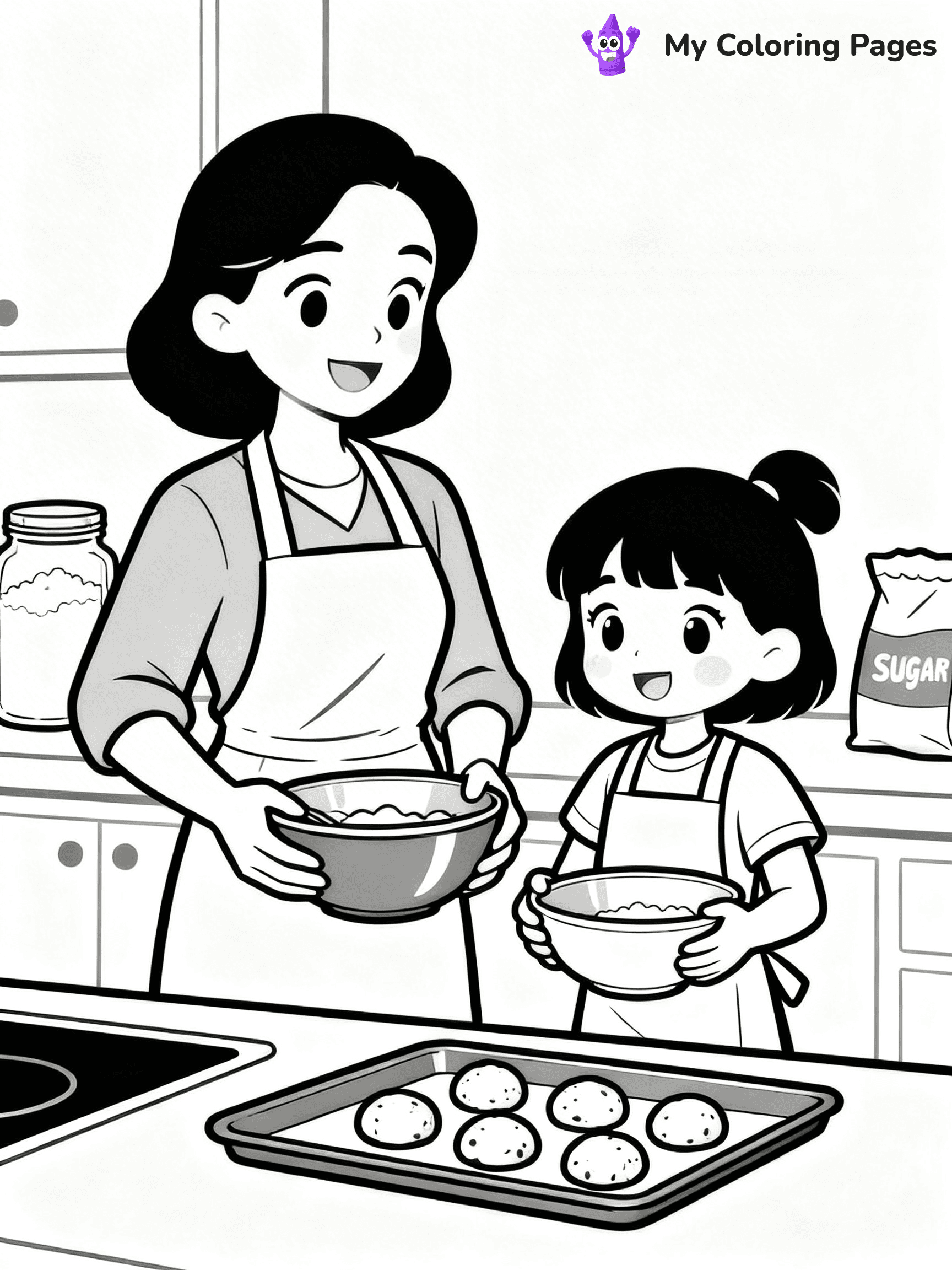 Mom And Daughter Coloring Pages - 26
