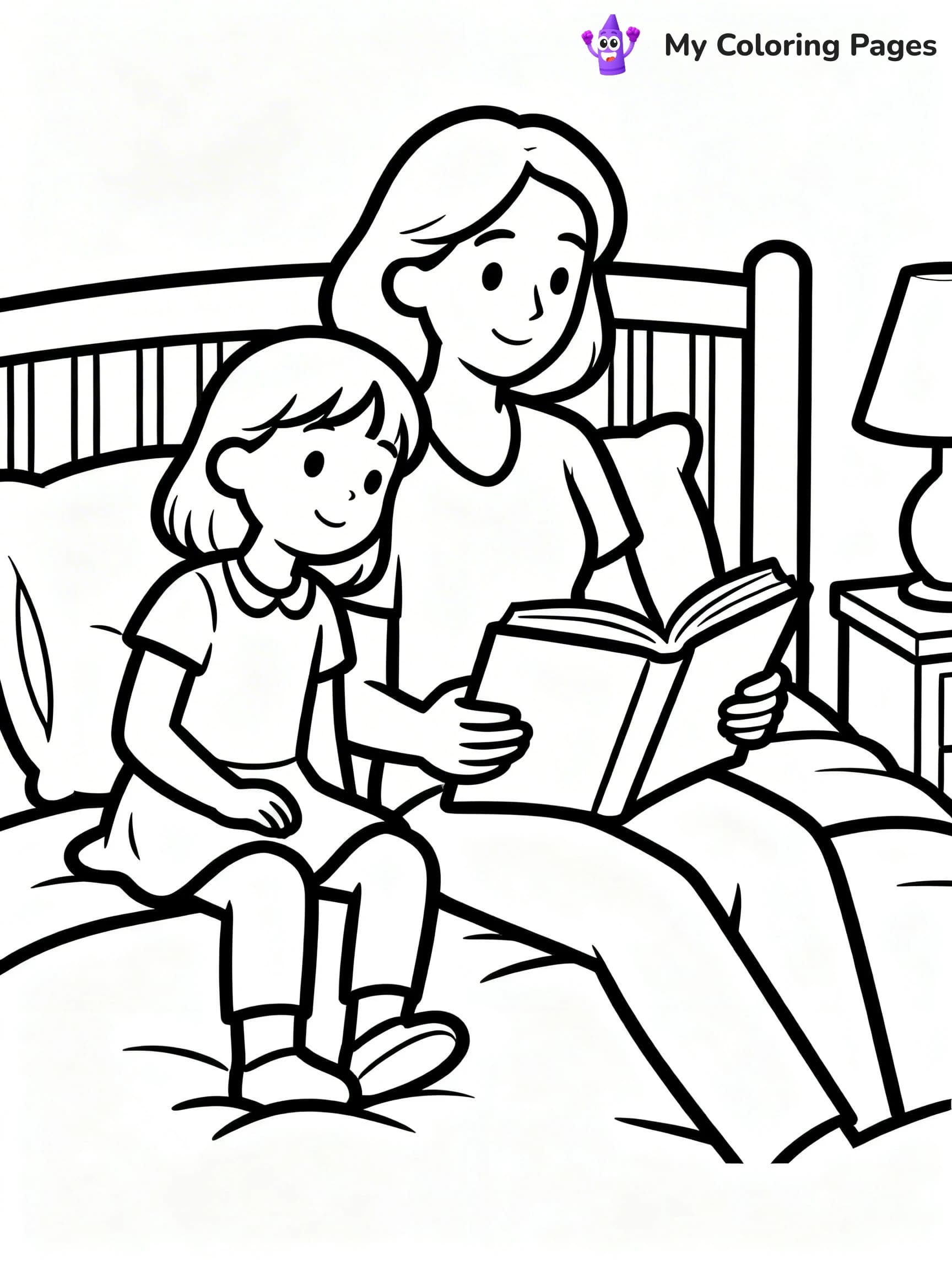 Mom And Daughter Coloring Pages - 22