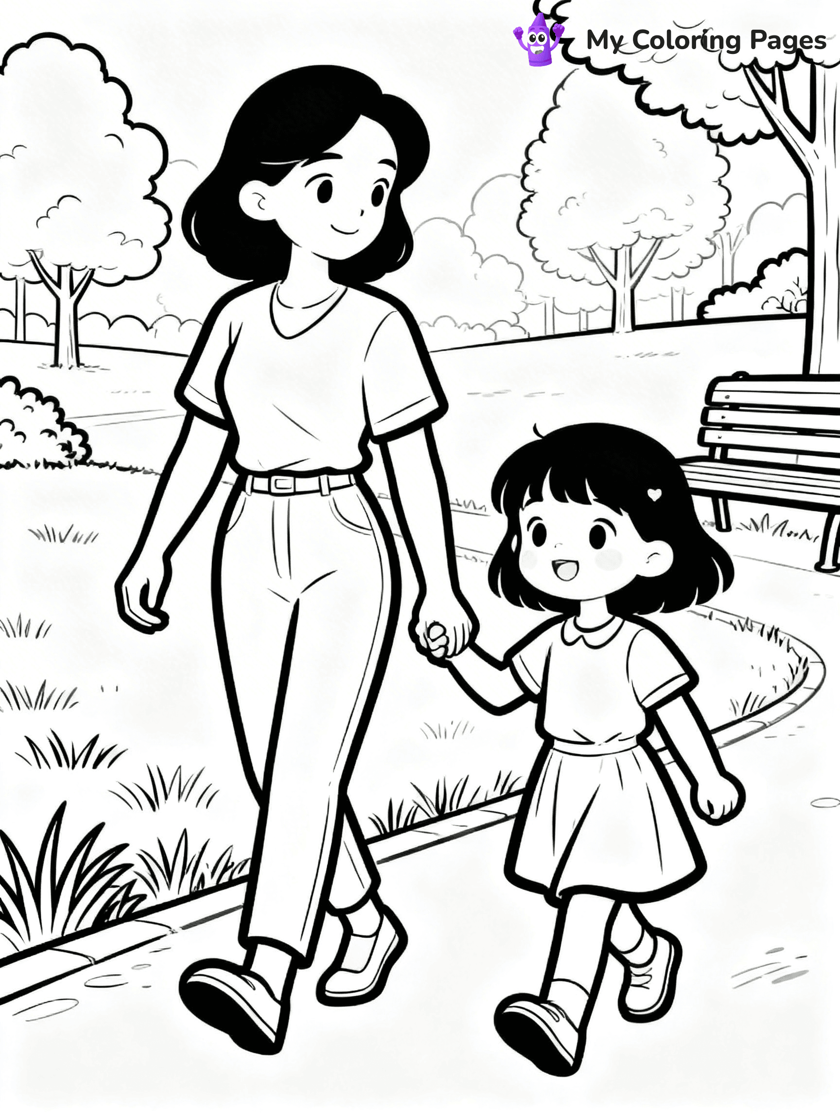 Mom And Daughter Coloring Pages - 21