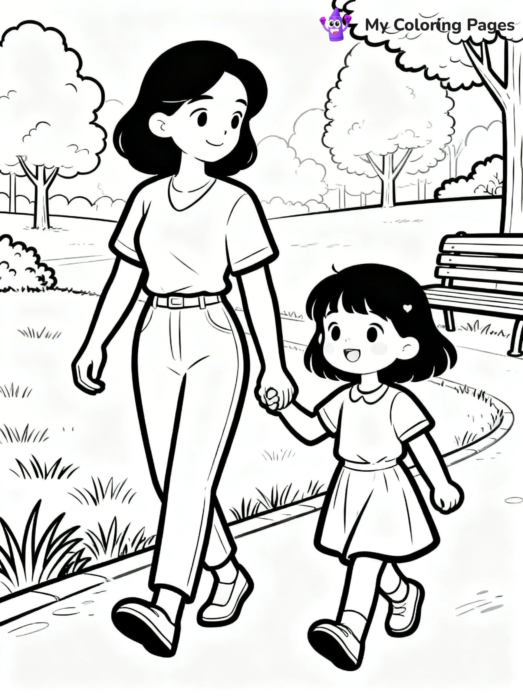 Mom And Daughter Coloring Pages - 21