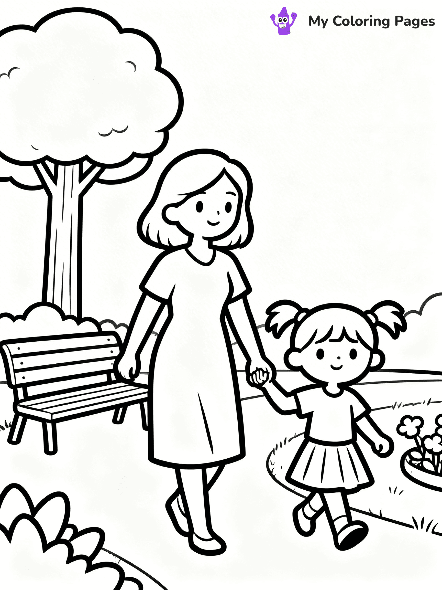 Mom And Daughter Coloring Pages - 20