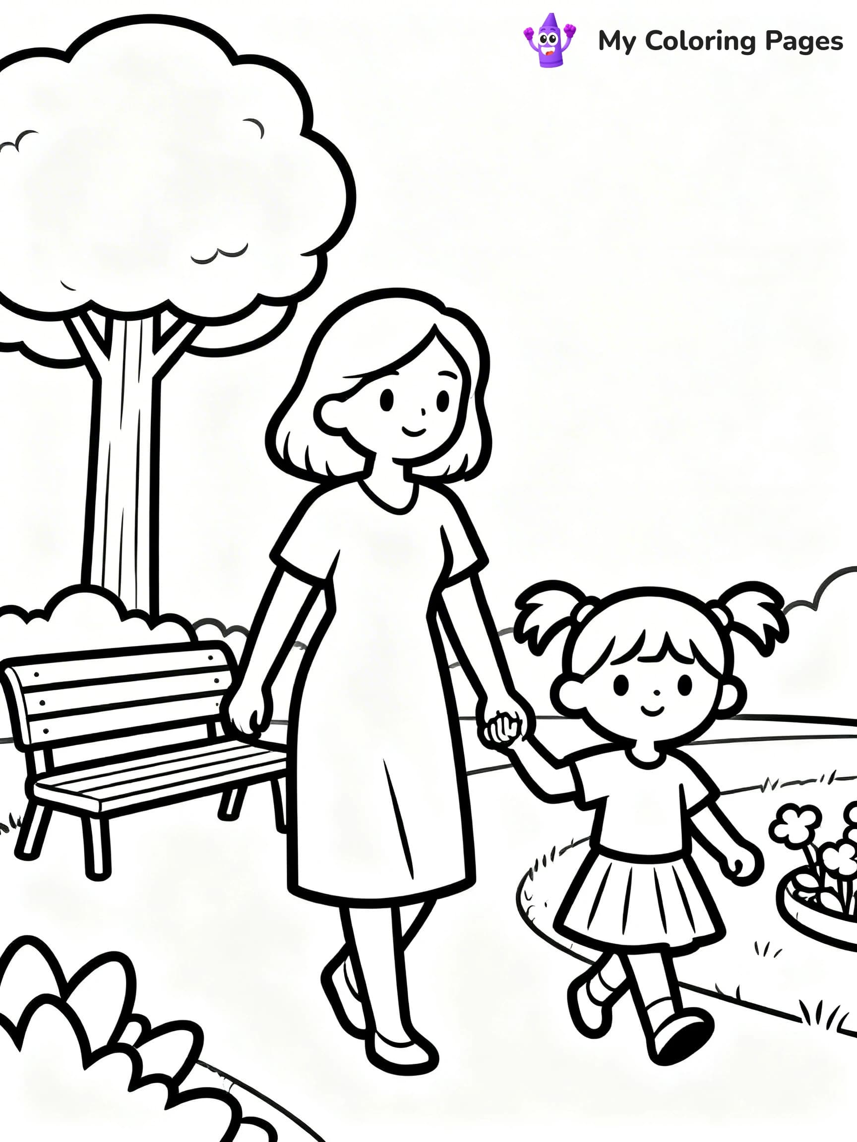 Mom And Daughter Coloring Pages - 20