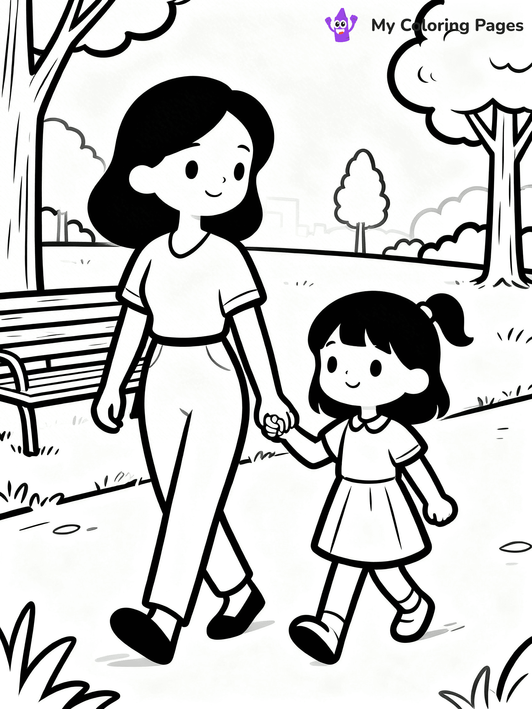 Mom And Daughter Coloring Pages - 19
