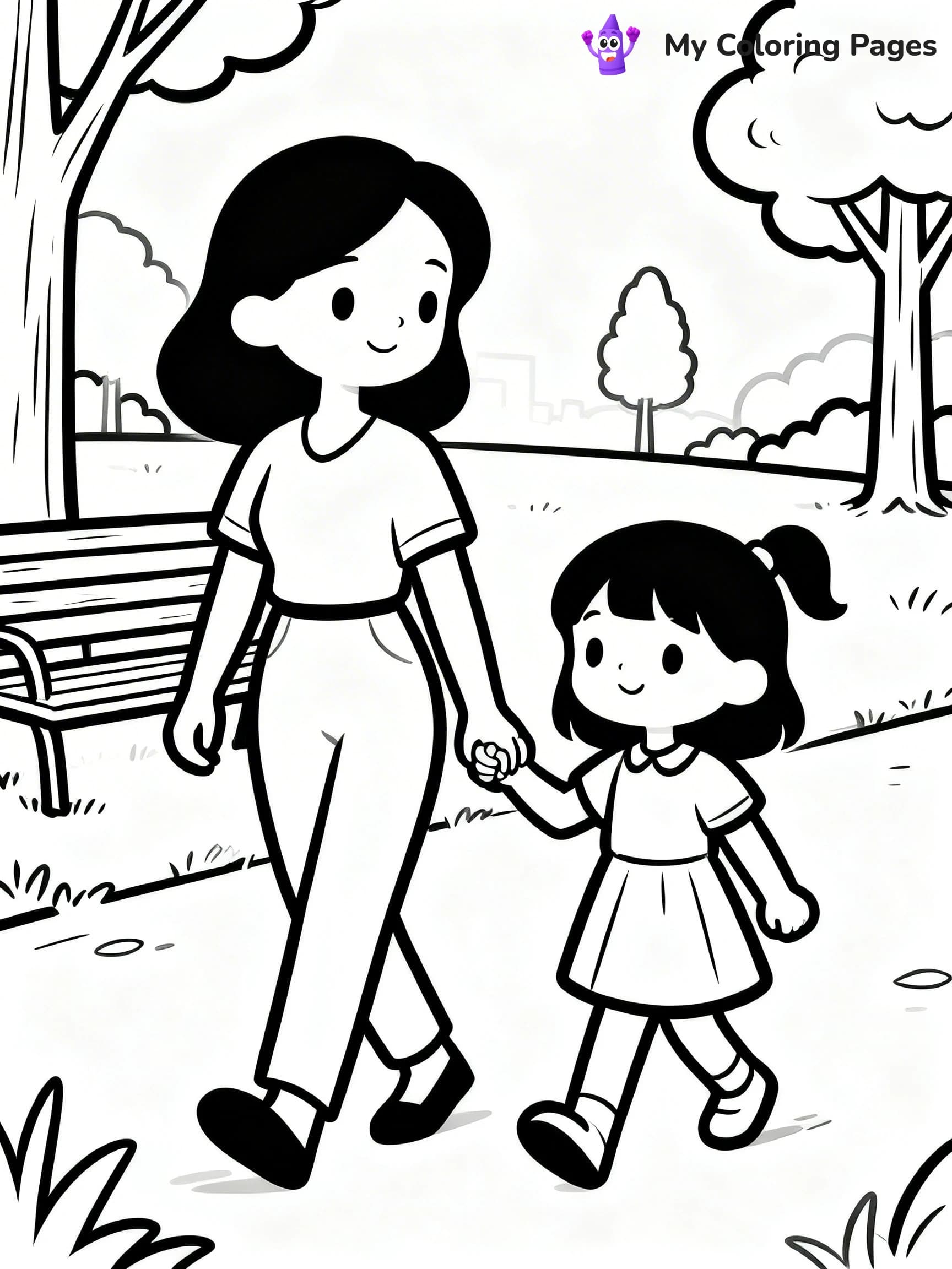 Mom And Daughter Coloring Pages - 19