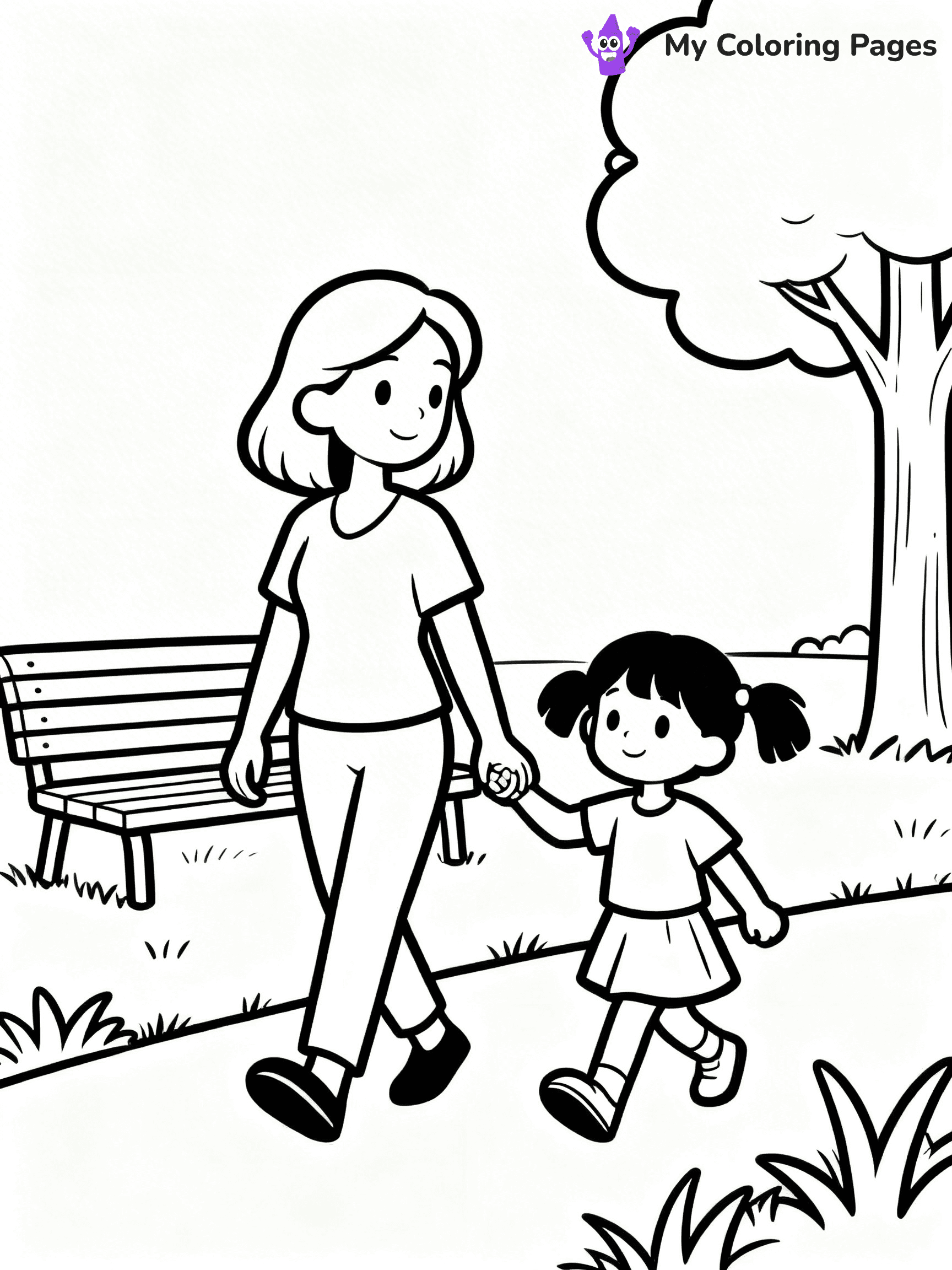 Mom And Daughter Coloring Pages - 18