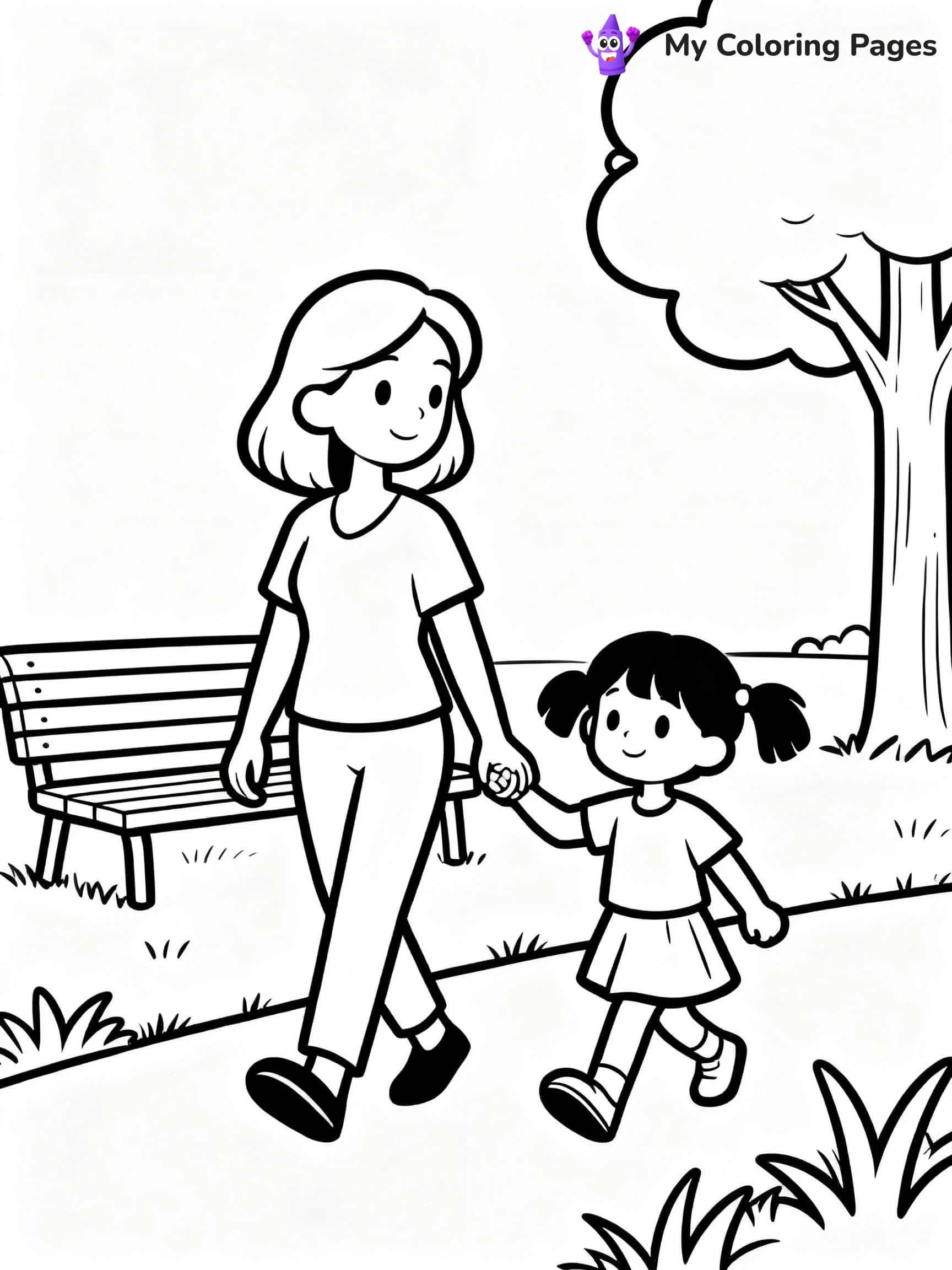Mom And Daughter Coloring Pages - 18
