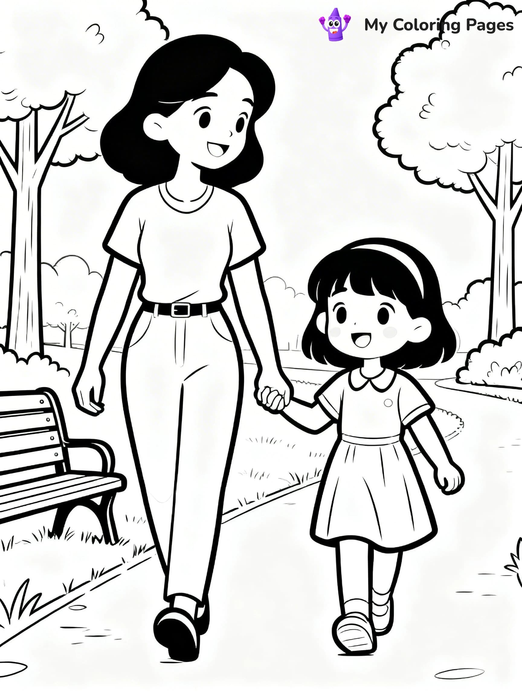 Mom And Daughter Coloring Pages - 16