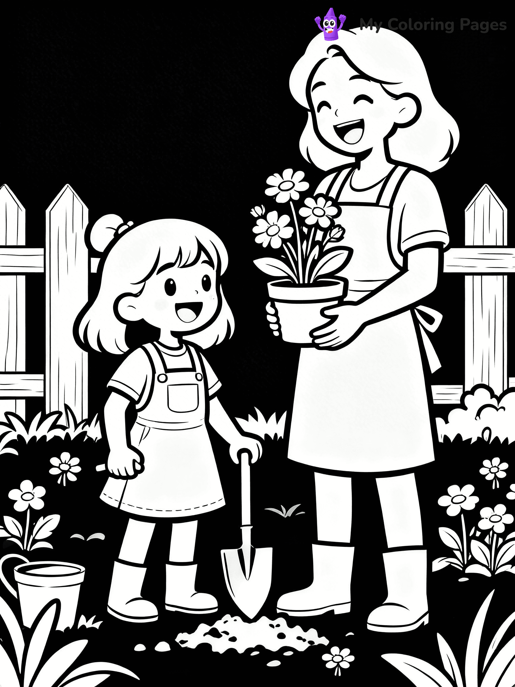 Mom And Daughter Coloring Pages - 13