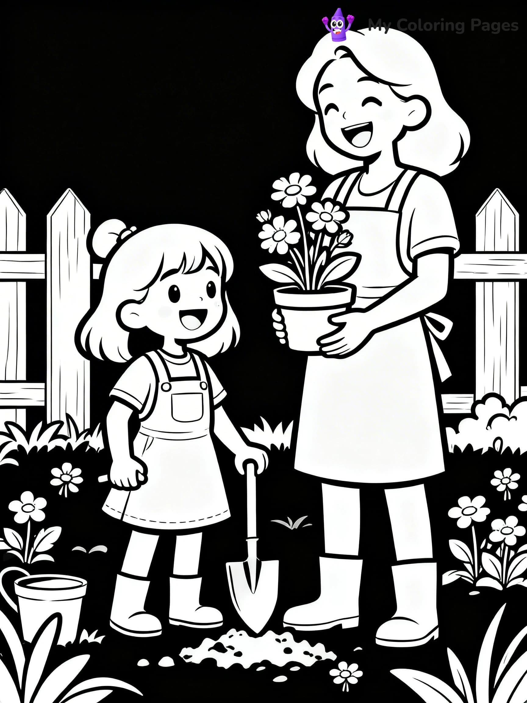 Mom And Daughter Coloring Pages - 13