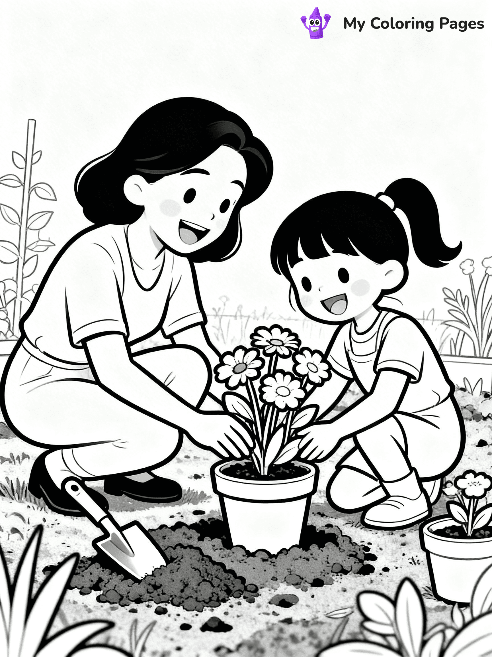 Mom And Daughter Coloring Pages - 12