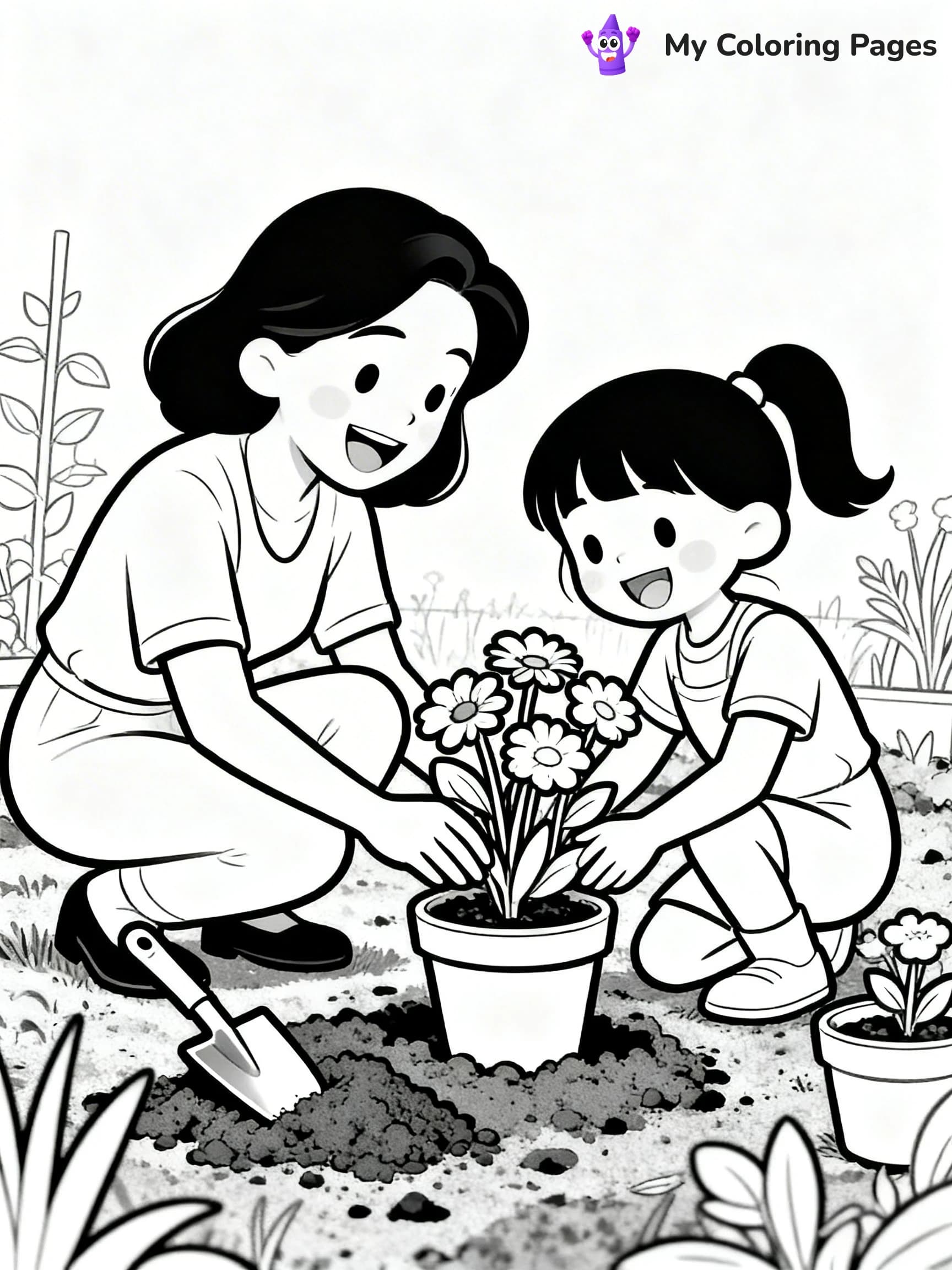 Mom And Daughter Coloring Pages - 12