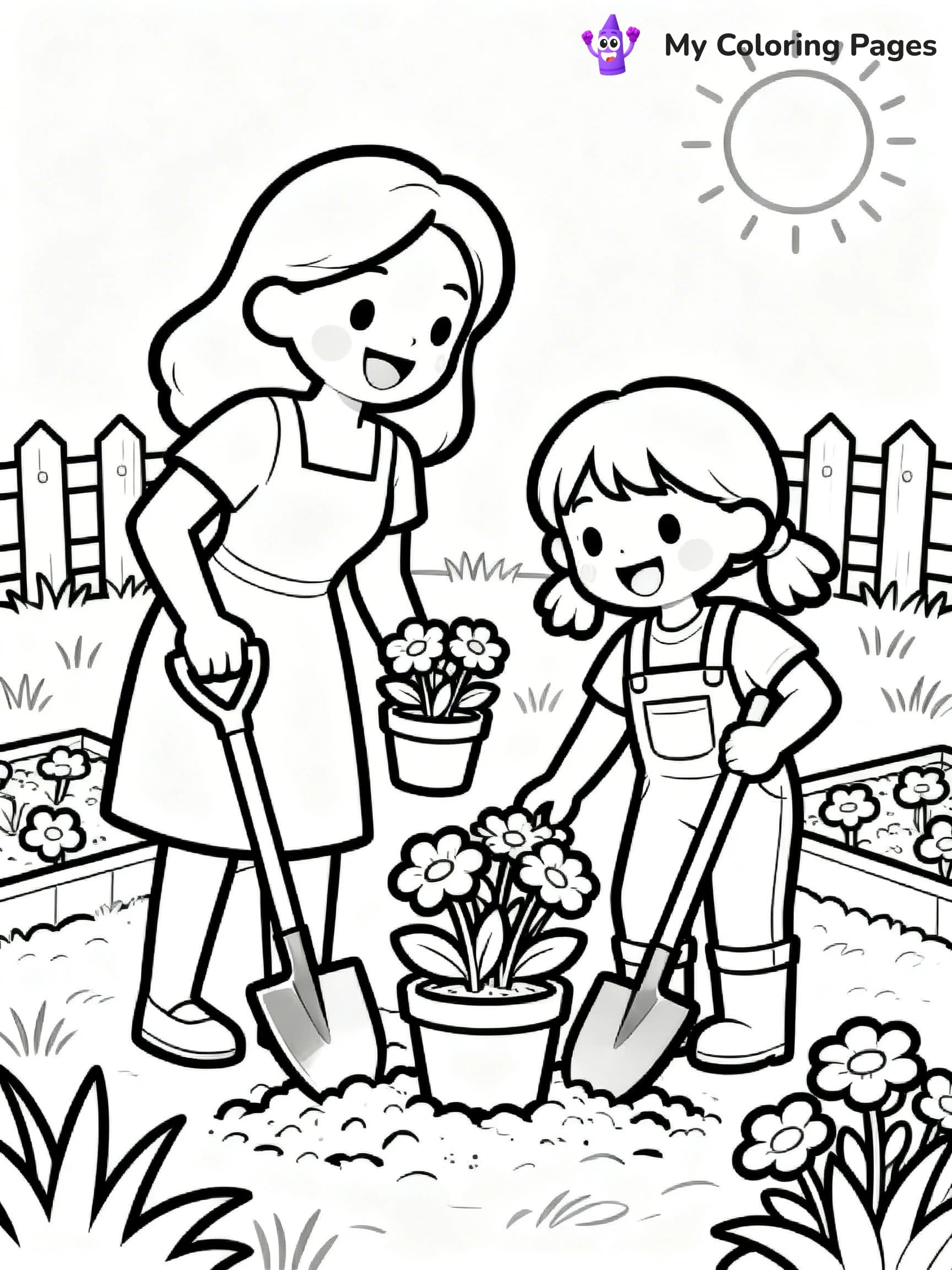 Mom And Daughter Coloring Pages - 11