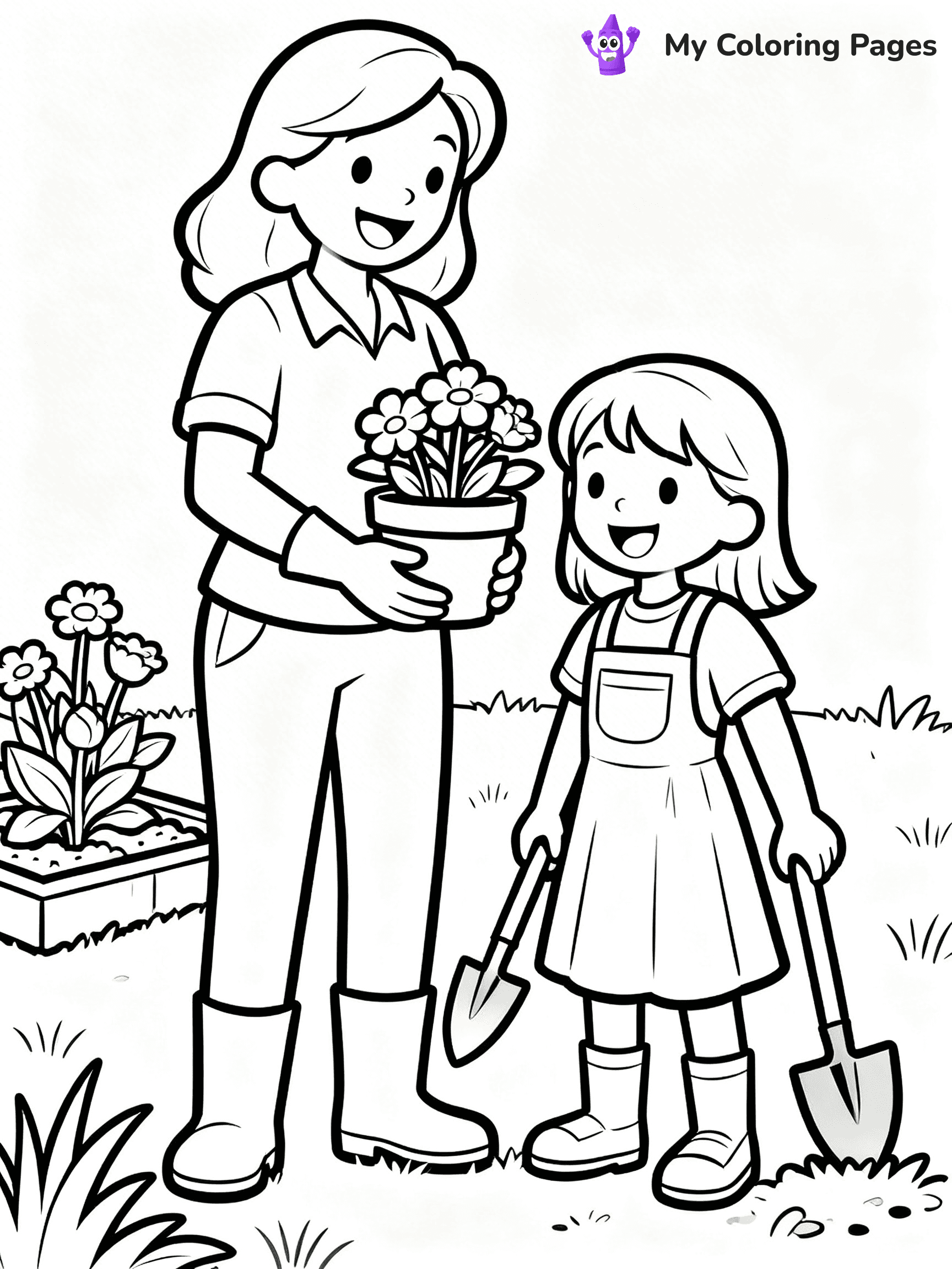 Mom And Daughter Coloring Pages - 10