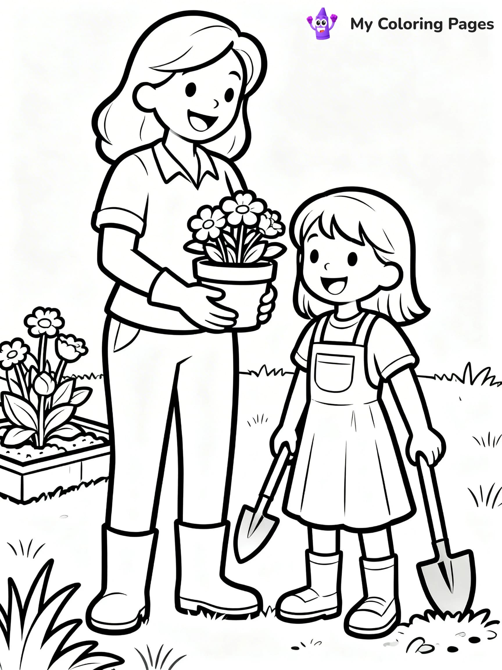 Mom And Daughter Coloring Pages - 10