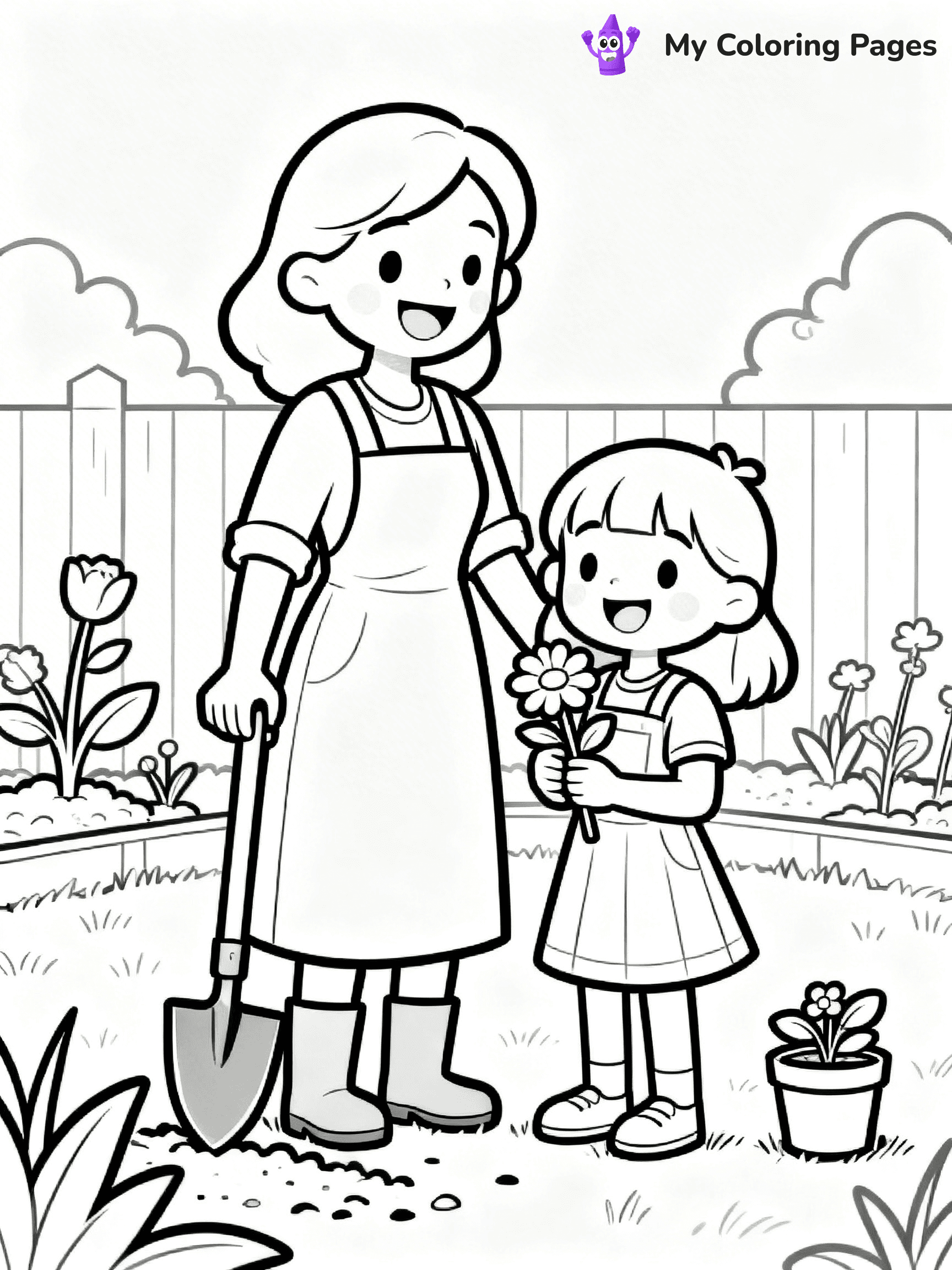 Mom And Daughter Coloring Pages - 9