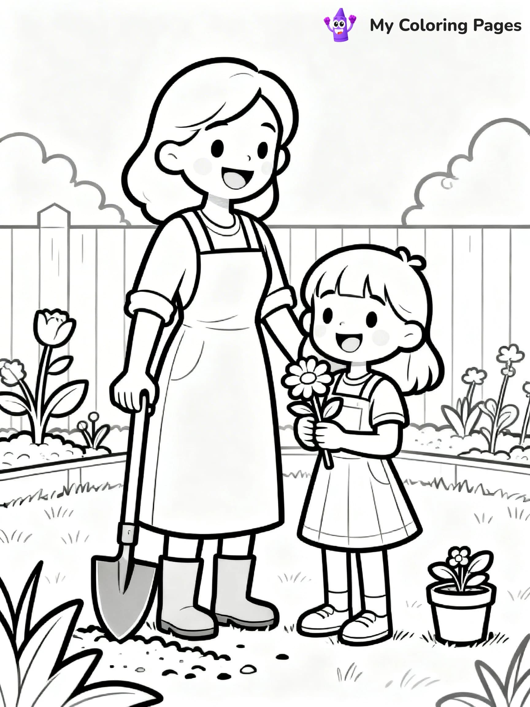 Mom And Daughter Coloring Pages - 9
