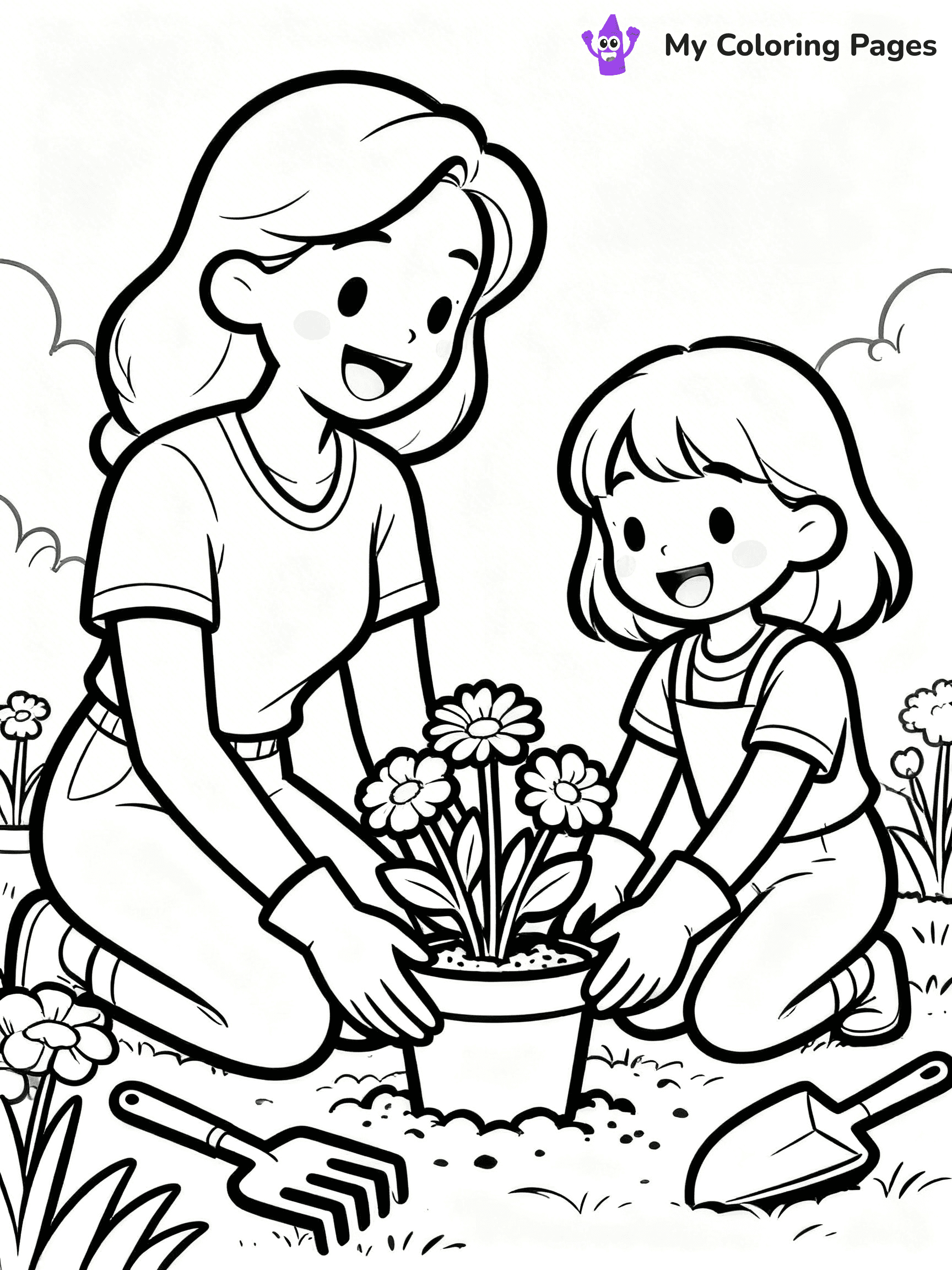 Mom And Daughter Coloring Pages - 8