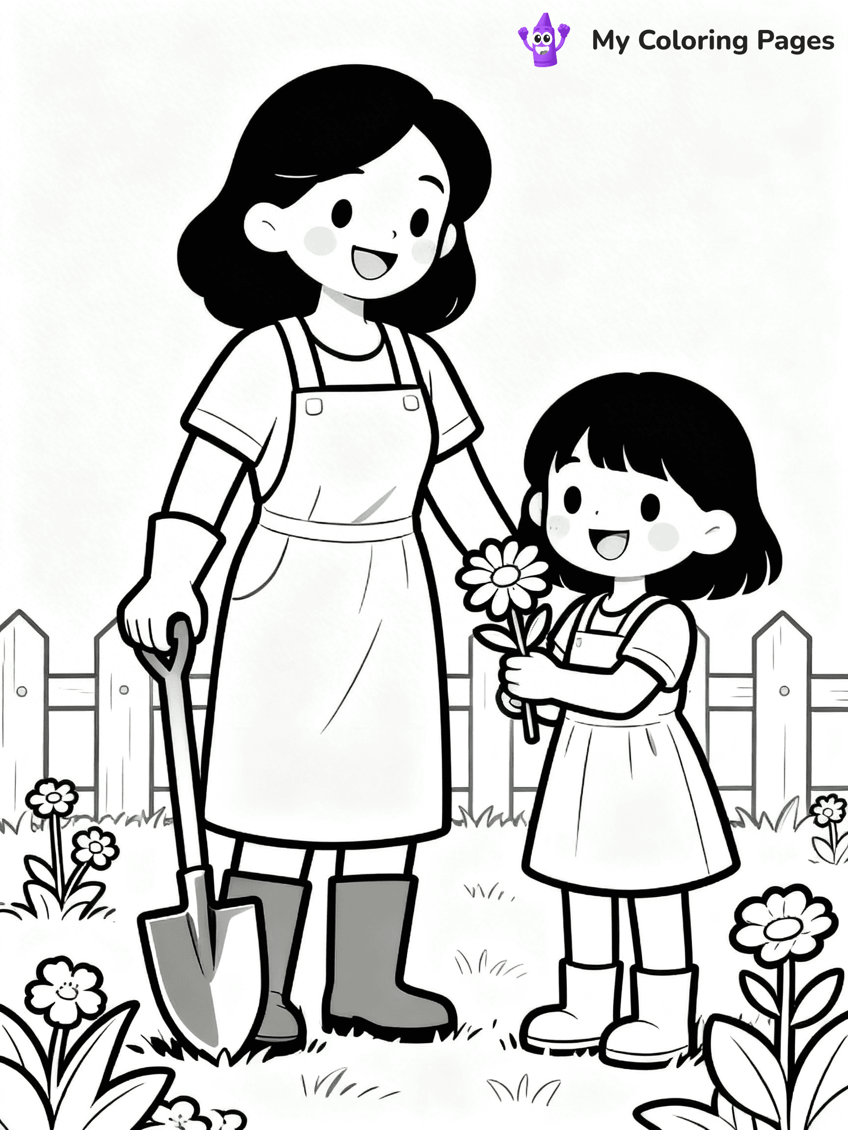 Mom And Daughter Coloring Pages - 7