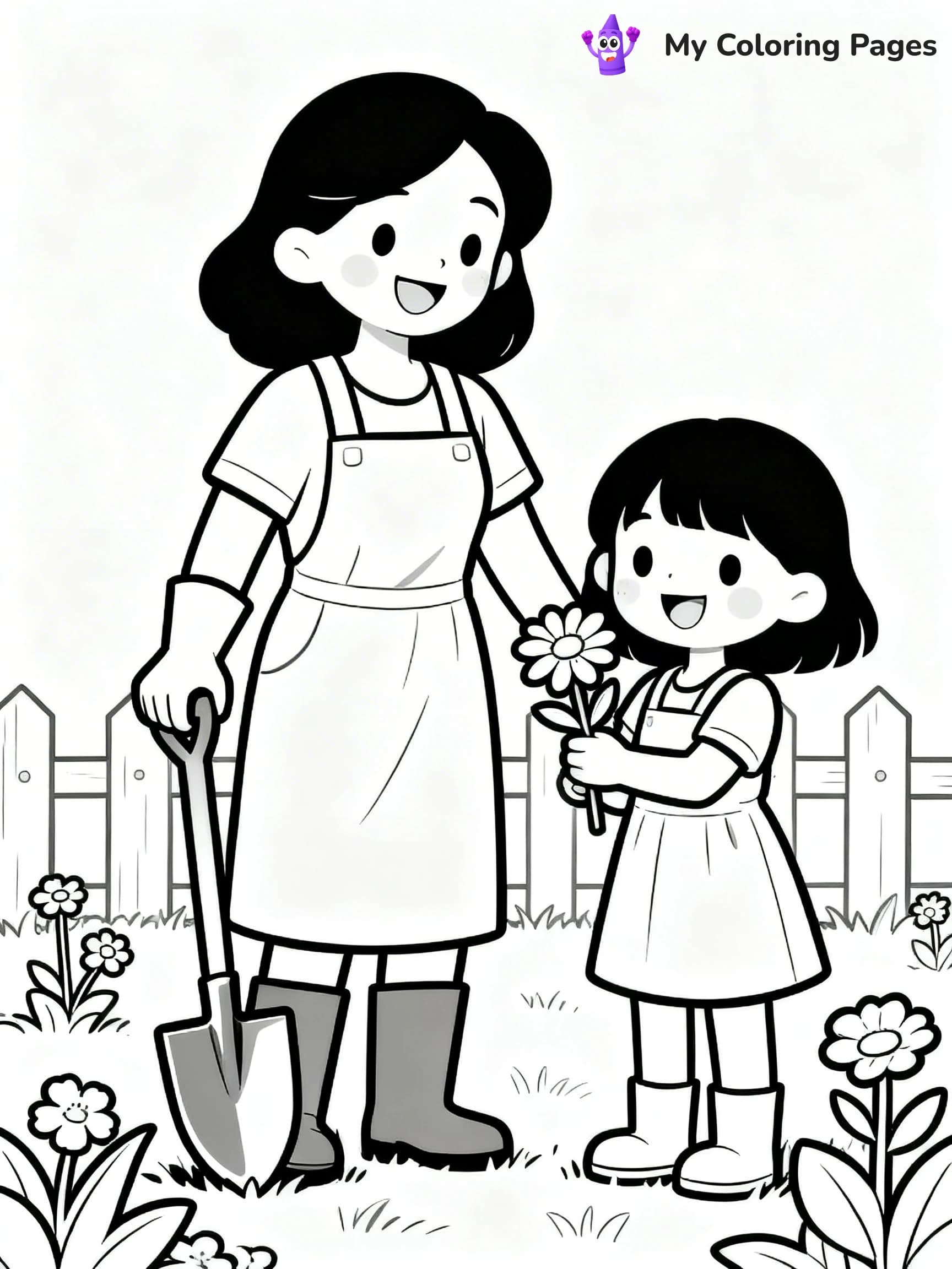 Mom And Daughter Coloring Pages - 7