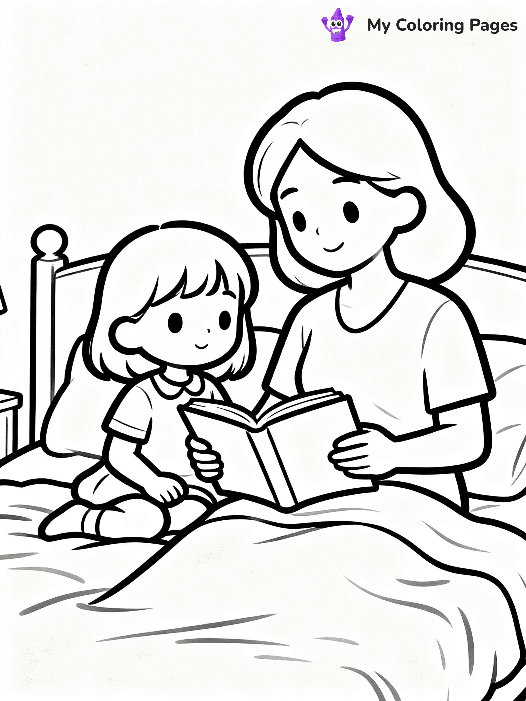 Mom And Daughter Coloring Pages - 6